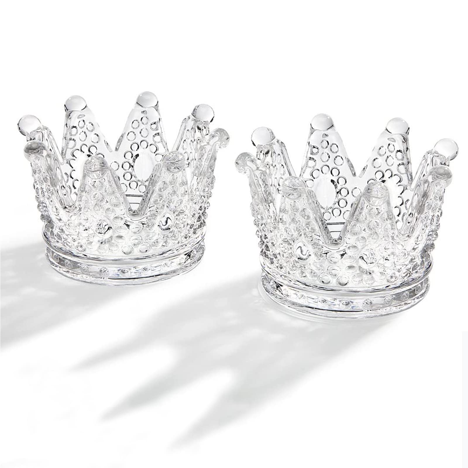 1PCS Clear Crown Votive Candle Holder - Mini Tea Light Candlestick for Weddings, Parties & Home Decor - Jewelry Ring Holder & Royal Theme Decoration (Perfect for Centerpieces, Tablescapes & Gift Giving)