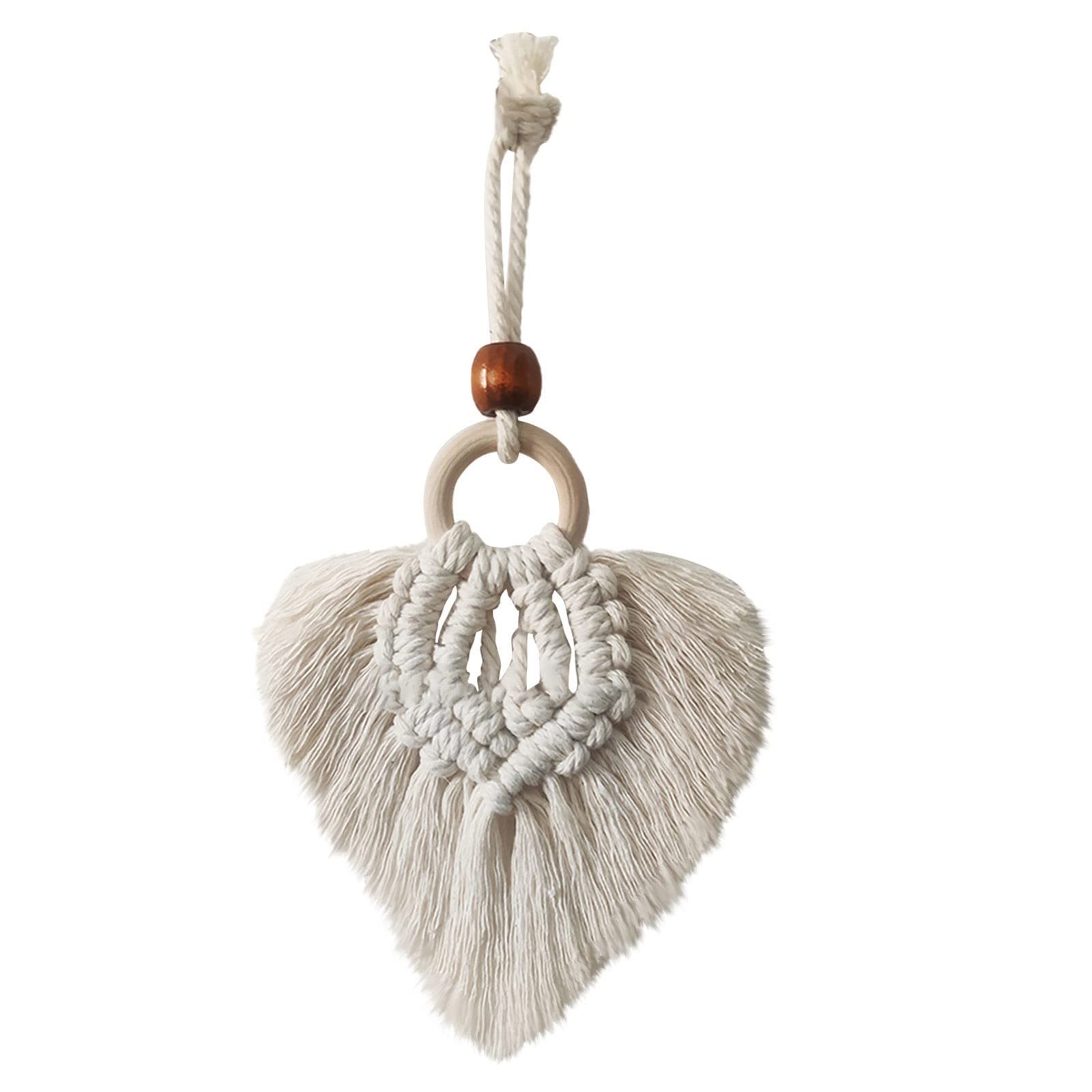 Boho Chic Hand Woven Wall Hanging Decor with Leaf Tassels - Natural Woven Wall Art for Living Room, Bedroom, Apartment - Perfect for Home Decor, Christmas & Holiday Garland Decoration