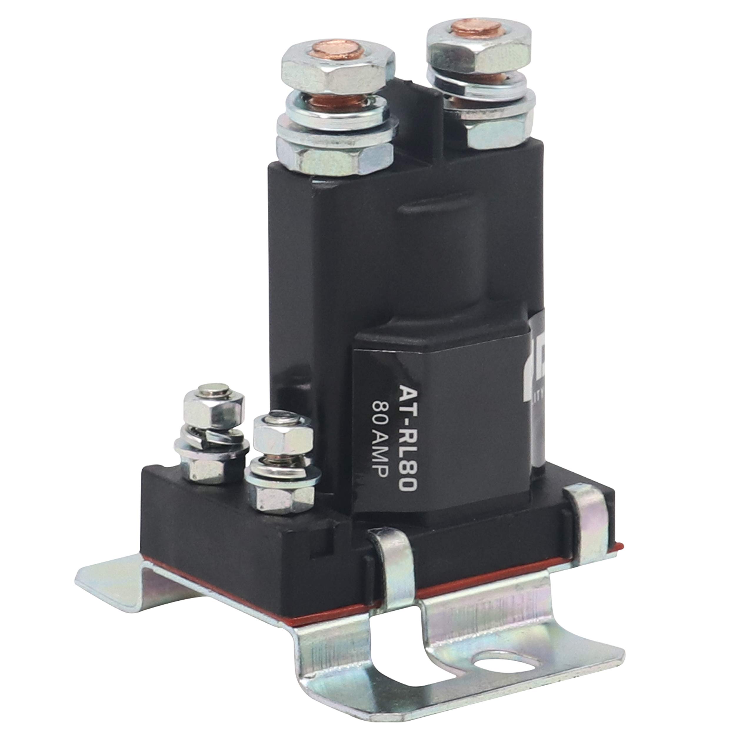 Audiotek 80-Amp 12V Continuous Duty Solenoid Relay - Heavy Duty Battery Isolator & SPST Starter Relay (4 Pin) - Perfect for Car, Boat, RV, Motorcycle & Off-Road Vehicles - Reliable Power Management Solution for Automotive & Marine Applications (1 Pack)