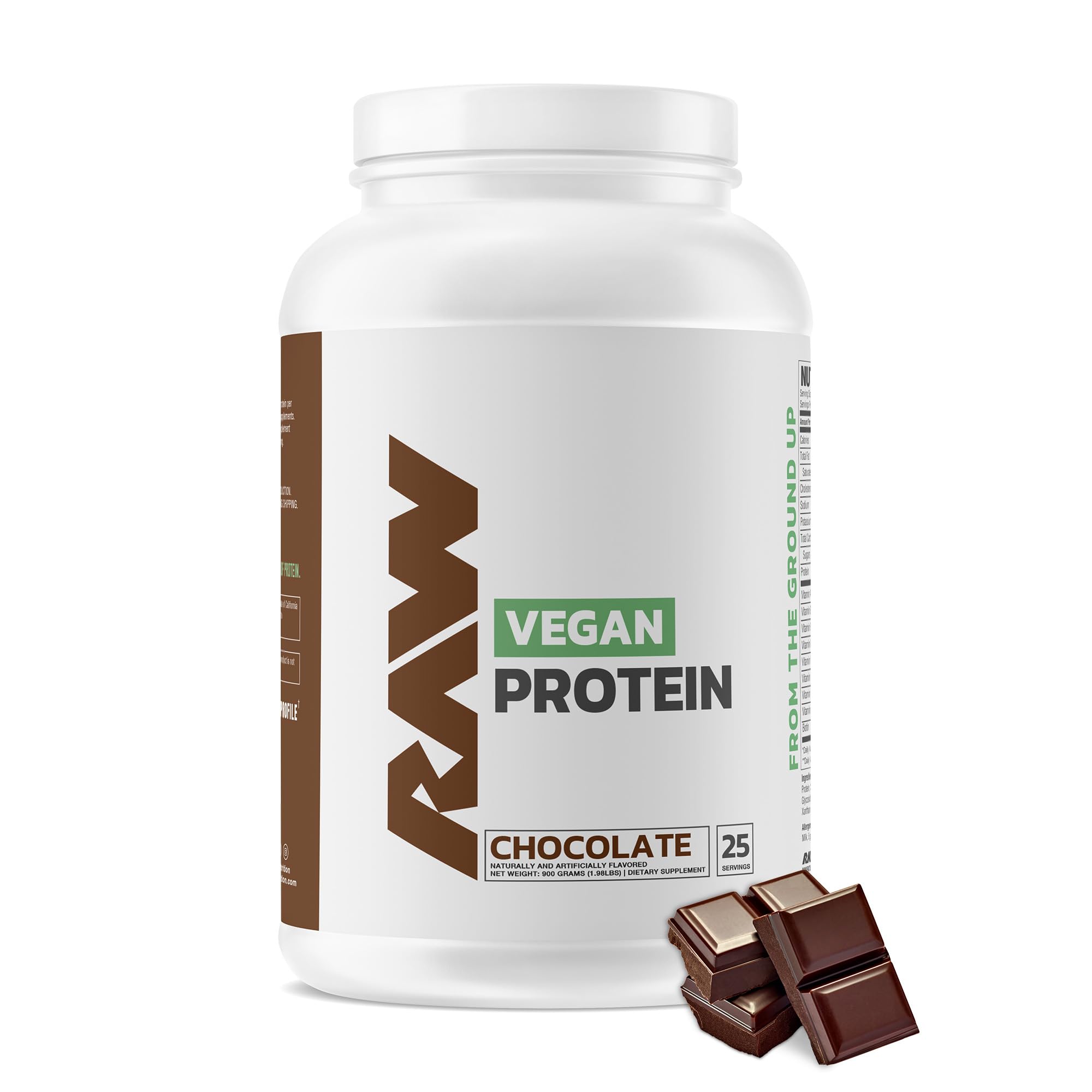 Organic Vegan Protein Powder Chocolate Flavor - 20g Plant-Based Protein for Muscle Growth & Recovery - Low Fat, Low Carb, Vitamin Fortified - 25 Servings | Perfect for Post-Workout Shakes, Smoothies & Healthy Baking