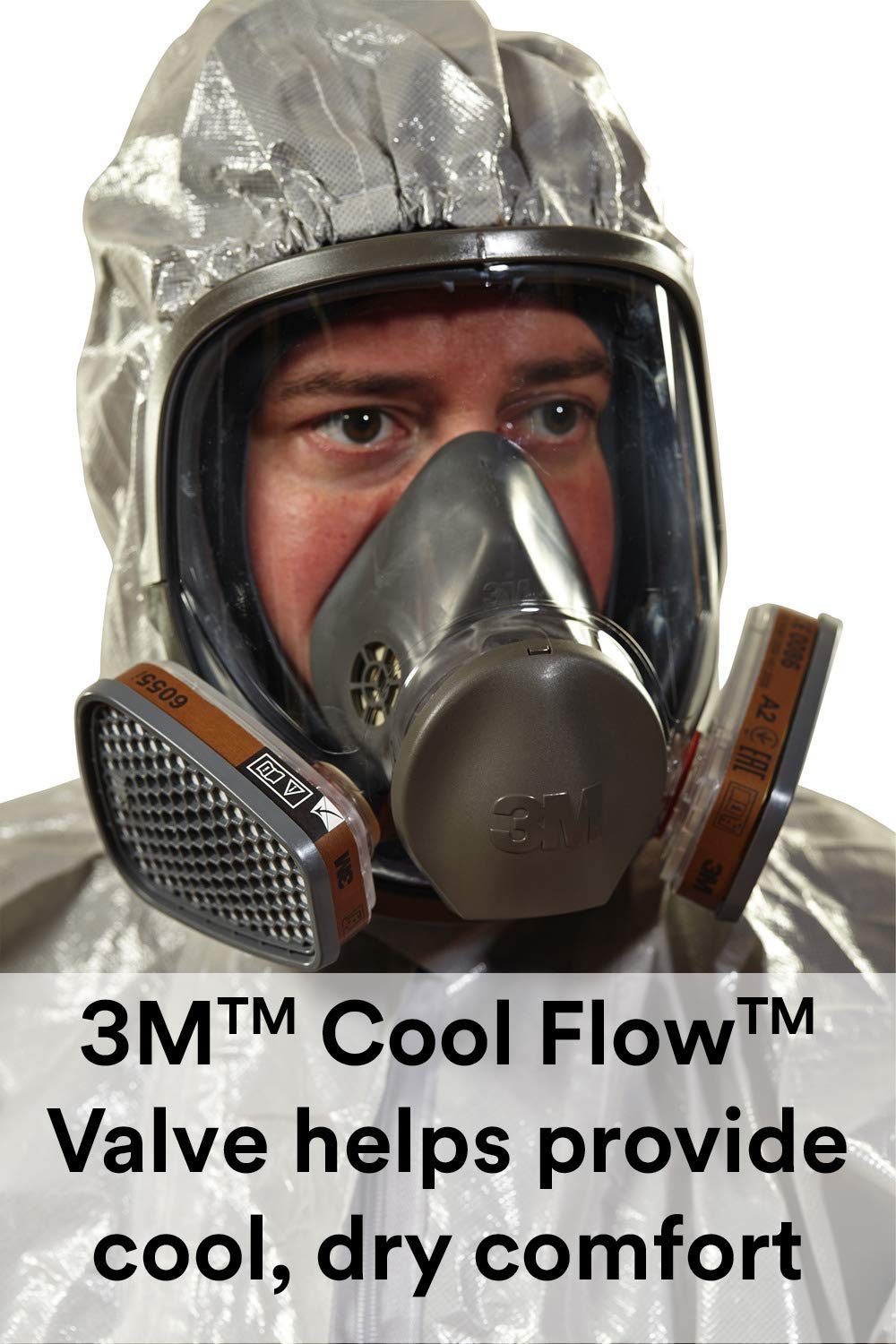 3M 6800 Full Face Reusable Respirator Mask - Medium Size, NIOSH Approved for Painting, Chemical Handling & Industrial Safety Protection