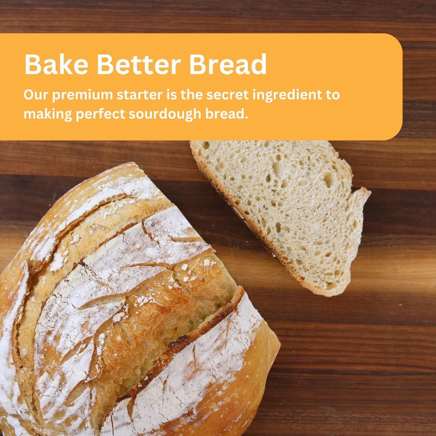 Better Bread Premium Heirloom Sourdough Starter Culture - Freeze Dried Organic Starter for Baking Artisan Sourdough Bread | Non-GMO Prebiotic | Perfect for Pancakes, Biscuits, Pretzels & More | Ready 5 Times Faster | Ideal for Home Bakers, Bread Enthusiasts & Healthy Eating Lifestyles