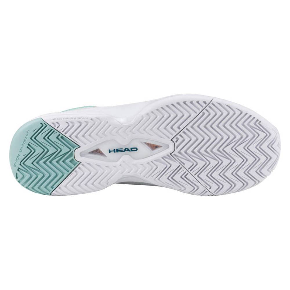 Head Revolt Evo 2.0 Women's Tennis Shoes - Lightweight Performance Court Shoes for Women in White/Turquoise - Perfect for Tennis Training, Matches & Casual Wear