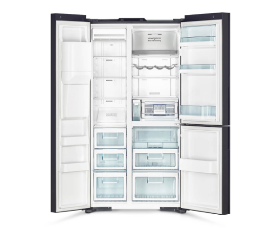 Hitachi R-M700VAG9MSX 569L Side by Side 3-Door Refrigerator - Energy Efficient (3 Ticks) - Perfect for Large Families & Modern Kitchens