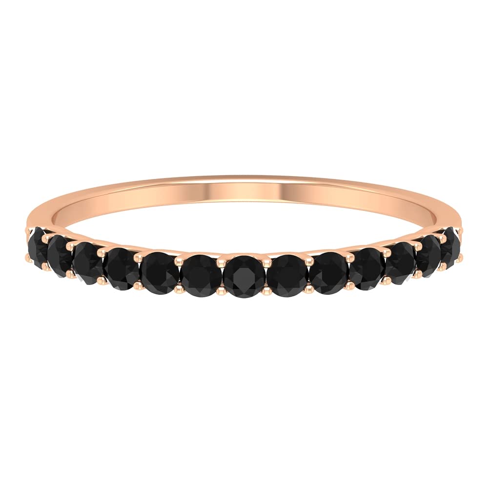 1/2 CT Cubic Zirconia Half Eternity Ring for Women - 14K Solid Gold Minimalist Wedding Band, Anniversary Gift, Promise Ring for Her - Perfect for Engagements, Date Nights & Special Occasions