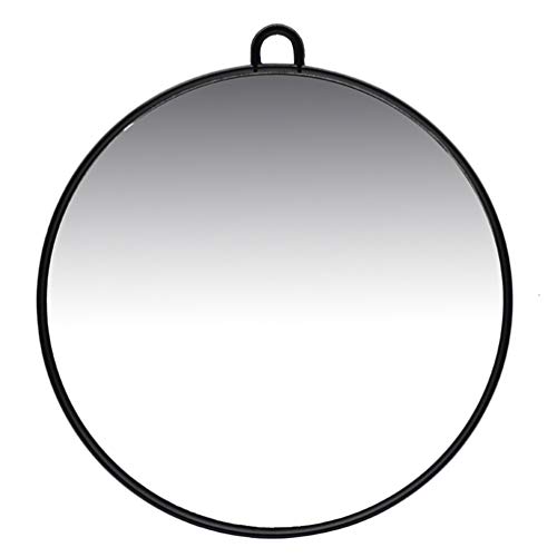 SOLUSTRE 10.7 Inch Round Hand Mirror for Salon & Home - Black Barber Mirror with Handle, Double-Sided Cosmetic Mirror for Makeup, Hairstyling & Grooming | Perfect for Hair Salons, Bathrooms & Travel