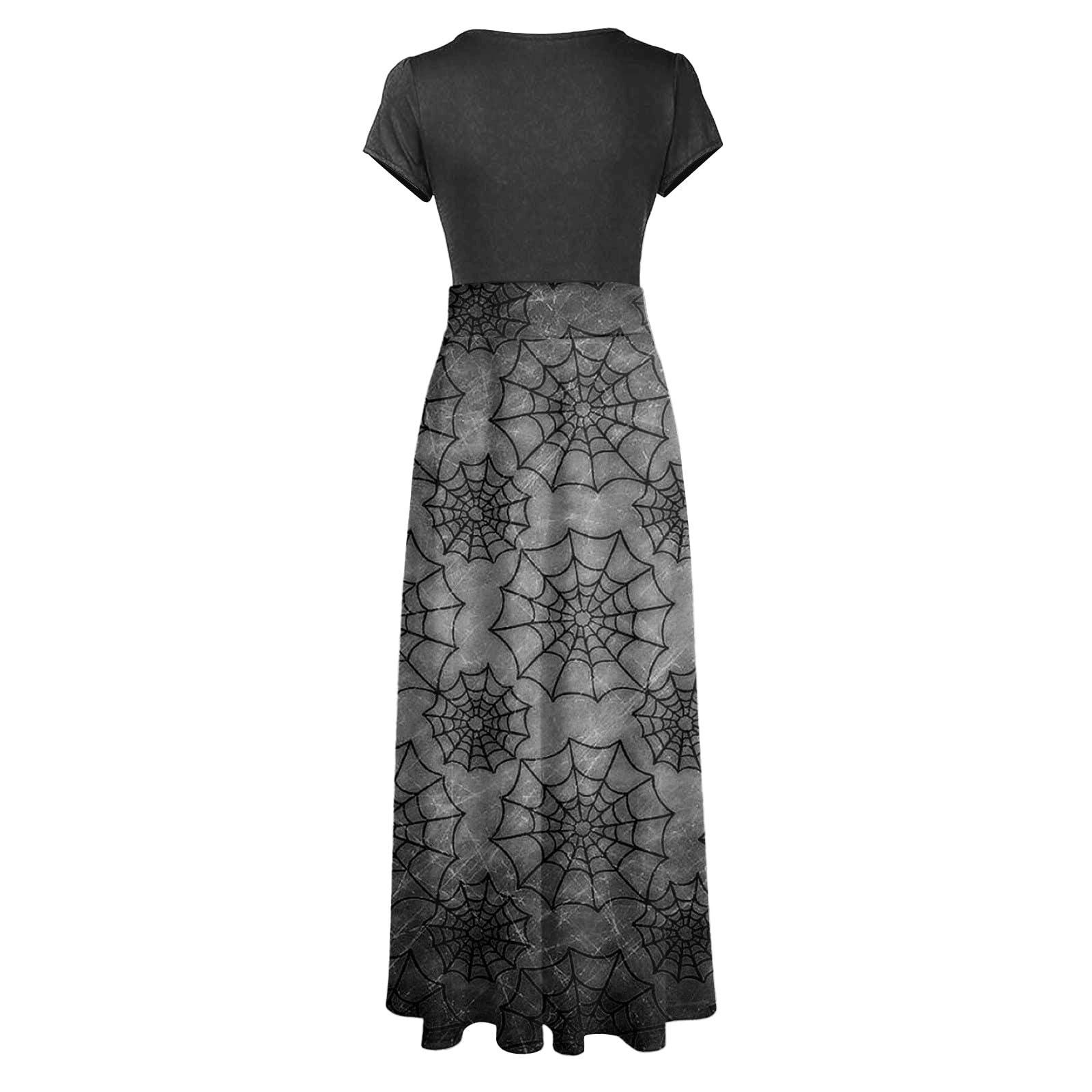 Yihaojia Women's Short Sleeve Maxi Dress - Breathable All-Weather Sundress for Beach, Party & Casual Wear | Summer Flowy Dress with Crewneck | Perfect for Vacation, Date Night & Outdoor Activities