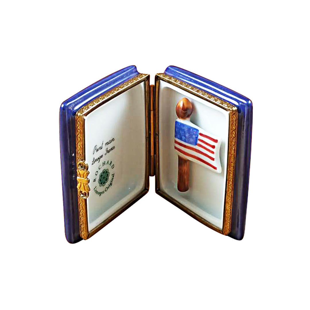 Authentic Limoges Trinket Box - Hand-Painted American Passport Design | Perfect for Collectors, Souvenirs & Travel Gifts | Elegant Home Decor & Jewelry Storage