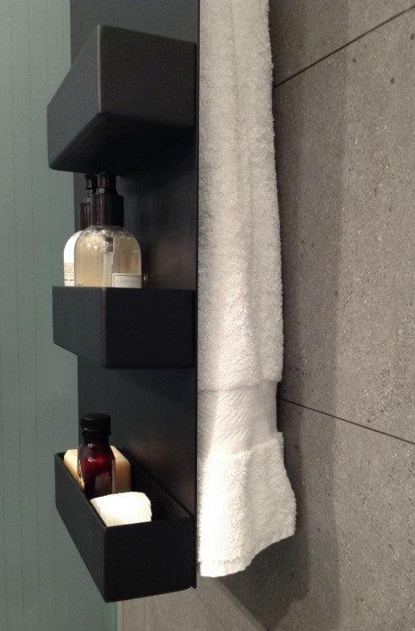 Mg12 Geometric Rectangle & Shelf Towel Warmer - 18W x 27H - Perfect for Bathrooms, Spas, and Luxury Home Decor
