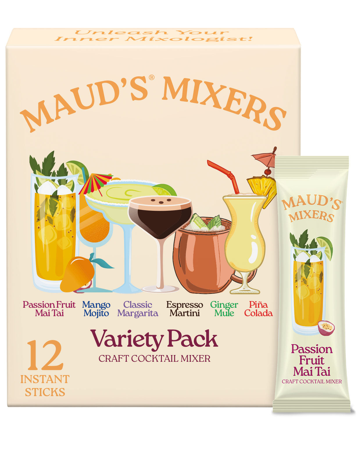 Maud's Mixers Variety Pack - Assorted Drink Mixers for Cocktails, Mocktails & Beverages - Perfect for Parties, Bars & Home Entertaining