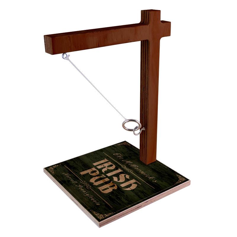 Customizable Large Tabletop Ring Toss Game Set - Fun Irish Pub & Backyard Party Game for Adults & Families - Perfect for St. Patrick's Day, Tailgating & Outdoor Gatherings