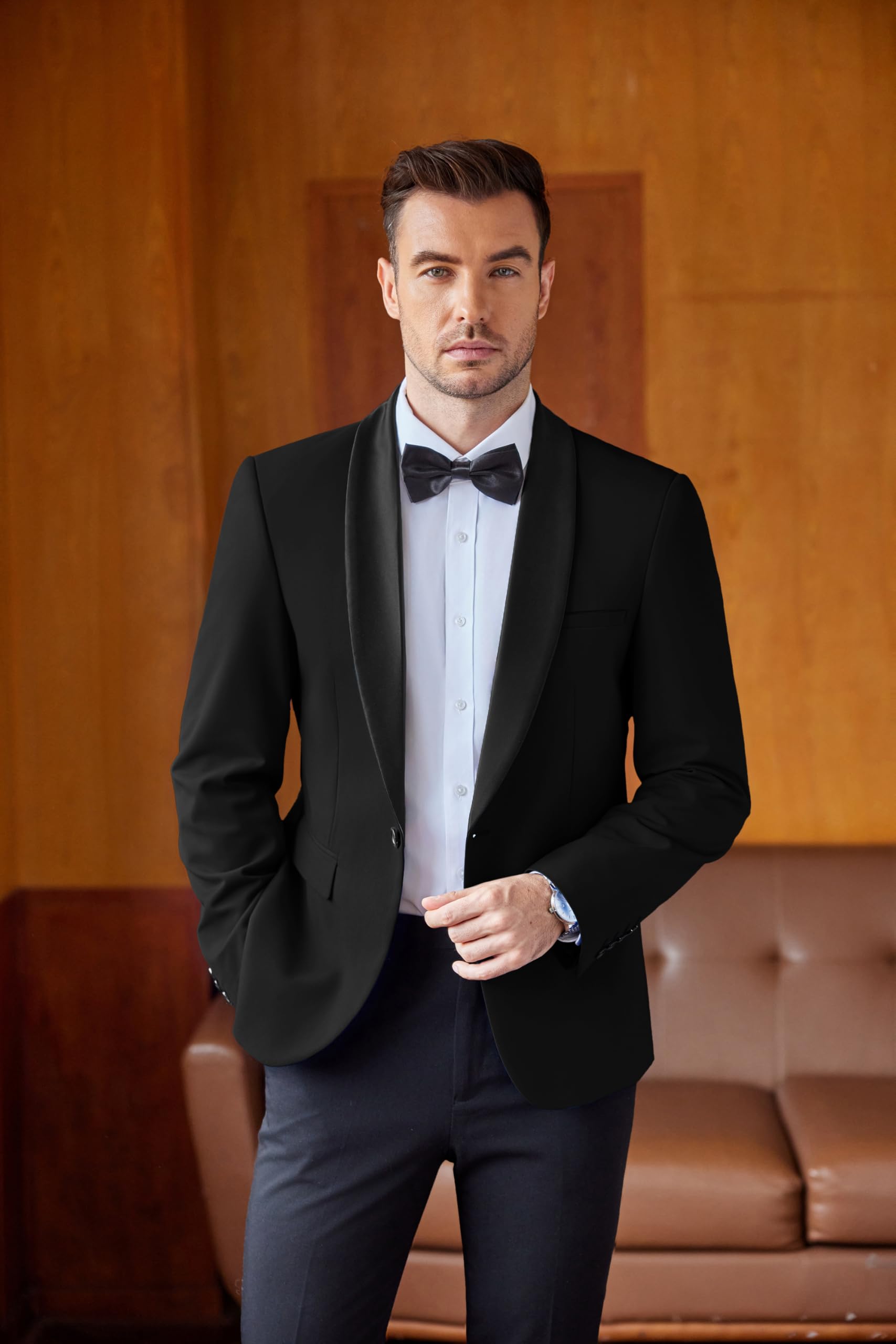 COOFANDY Men's Slim Fit Tuxedo Blazer Jacket for Wedding, Prom, Dinner & Party | Formal Business Suit Jacket | Perfect for Special Occasions, Evening Events & Office Wear