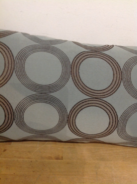 22 Inch Blue and Brown Circles Decorative Throw Pillow - Perfect for Sofa, Bed, and Home Decor