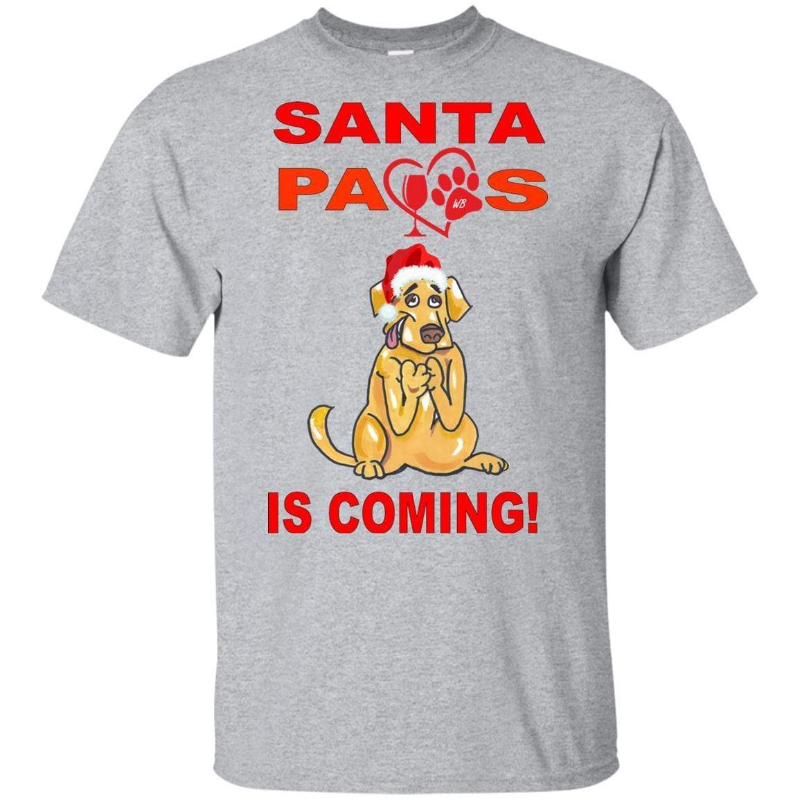 Santa Paws Is Coming - Funny Christmas Dog Lover Youth T-Shirt | Ultra Soft Cotton Tee for Kids & Teens | Perfect Gift for Pet Owners & Holiday Parties