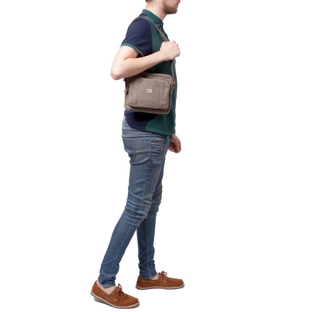 Troop London Classic Canvas Crossbody Bag for Women & Men - Stylish & Durable Shoulder Bag for Travel, Work & Everyday Use