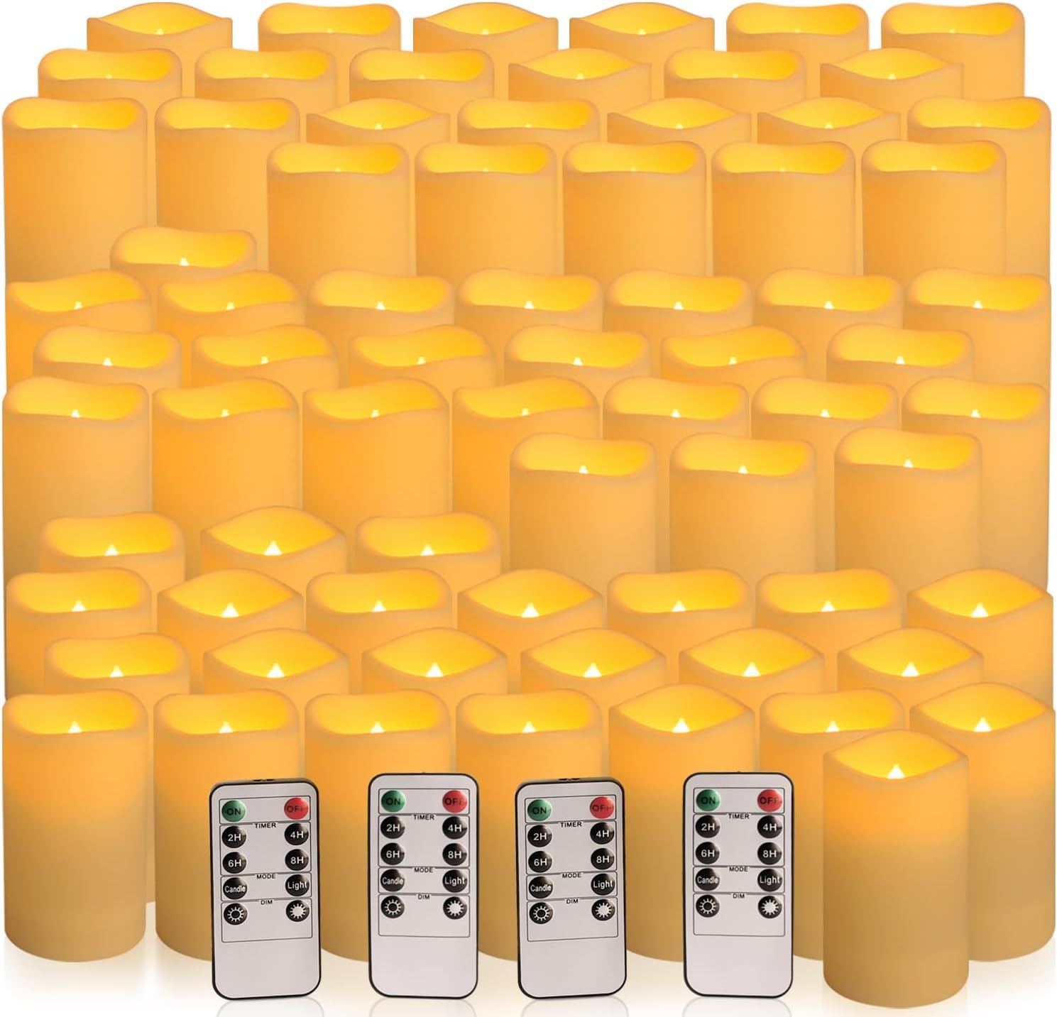 72 Pack Flameless LED Candles Set - Battery Operated Waterproof Candles (2.2