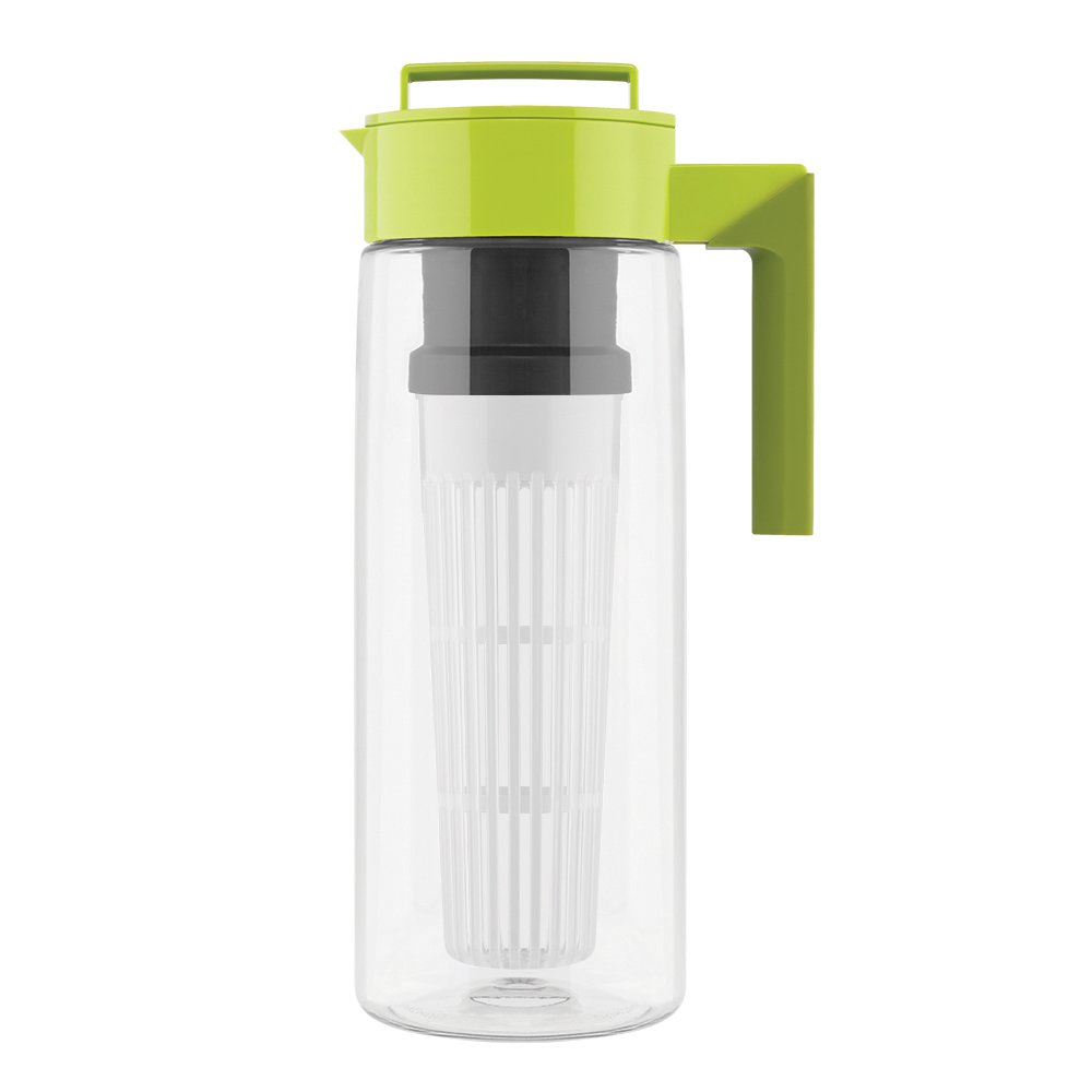 Takeya 2 Quart Fruit Infuser Water Bottle with Strainer - BPA Free Leak Proof Pitcher for Infused Water, Detox Drinks & Iced Tea - Perfect for Gym, Office & Home Hydration