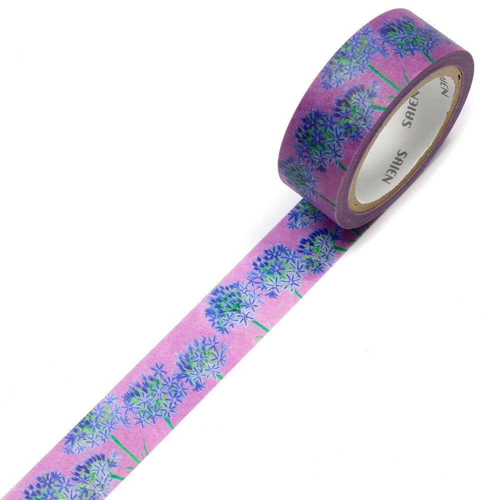Decorative Agapanthus Washi Tape for Scrapbooking, Journaling & DIY Crafts - Floral Japanese Paper Tape for Bullet Journals, Gift Wrapping & Home Decor