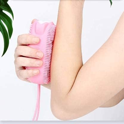 FlexFive Silicone Bubble Bath Brush - Ultra Soft Exfoliating Body Scrubber for Men & Women | Gentle Shower Scrub for Healthy Skin Care | Perfect for Spa, Bath Time & Relaxation
