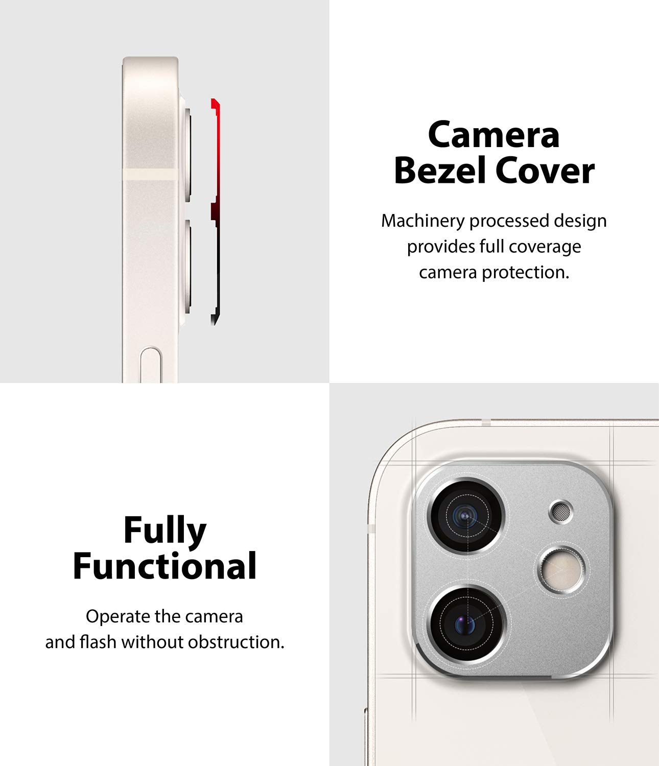 Ringke iPhone 12 Mini Camera Lens Protector - Silver | HD Clear Protection | Scratch-Resistant Cover | Perfect for Outdoor Photography & Travel