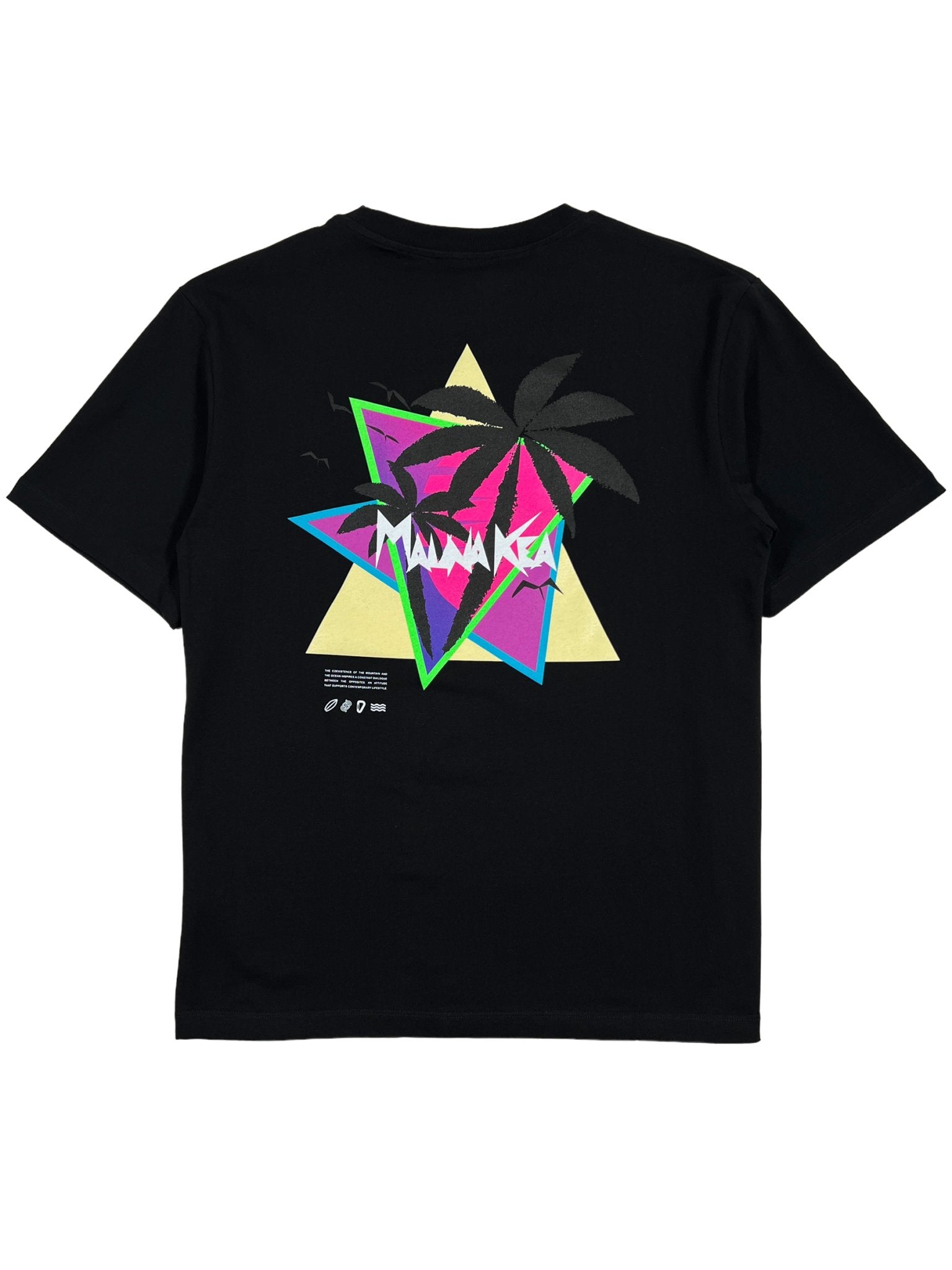 Mauna Kea Mku100 P999 Sunset Palms Graphic T-Shirt - Black | Casual Streetwear for Men & Women | Perfect for Beach Vacations, Summer Outings & Relaxed Weekend Wear