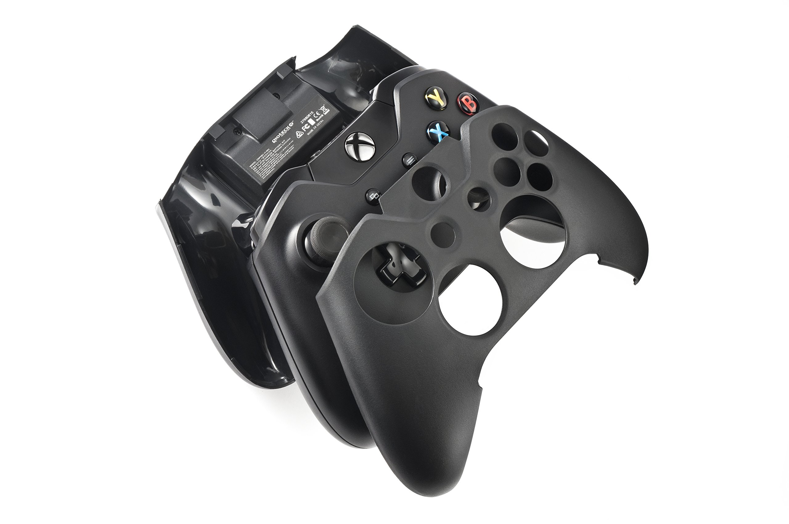 Gioteck Controller Skin Plus Black with Built-in Battery - Protective Cover for PS4, PS5, Xbox - Gaming Accessories for Enhanced Grip & Comfort - Perfect for Long Gaming Sessions & Travel