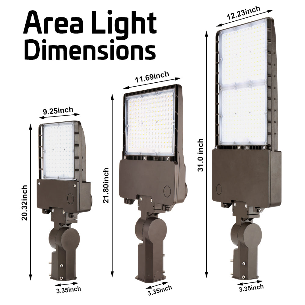 Konlite LED Outdoor Area Light 300W Type V 347-480V 42,000 Lumens 5000K Daylight White - Equivalent to 1000W Metal Halide - Perfect for Parking Lots, Warehouses & Industrial Lighting