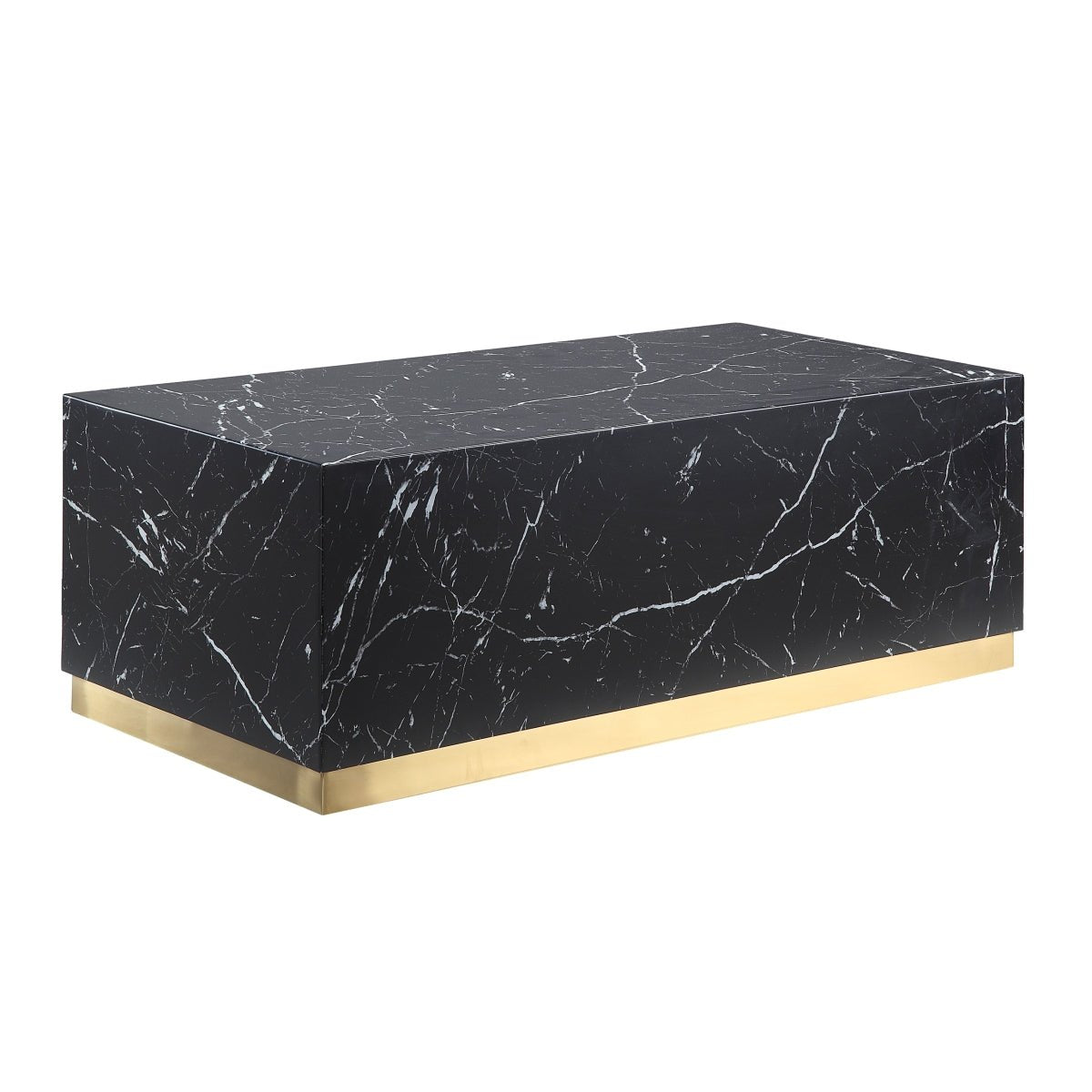 Modern Black Rectangular Coffee Table - Stylish & Durable Living Room Furniture for Small Spaces | Perfect for Apartments, Lounges & Home Decor