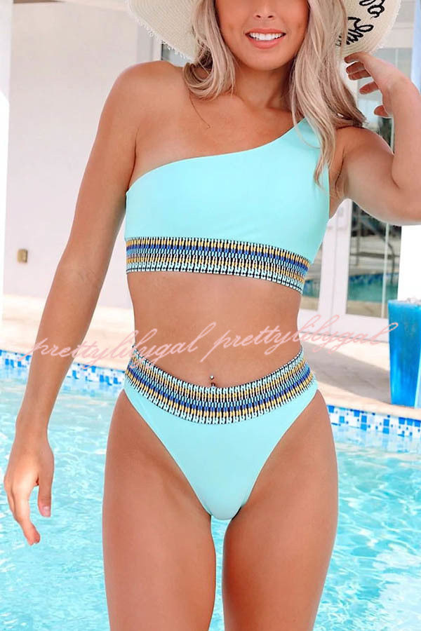 Santorini One Shoulder Bikini Swimsuit - Sexy Beachwear for Women | Perfect for Pool Parties, Vacations & Summer Getaways