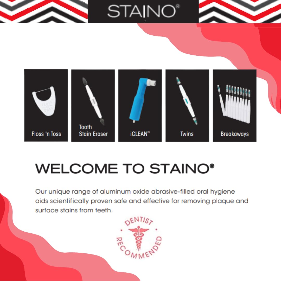 Staino Twins Interdental Brush - Dual-Ended Travel Dental Brush with Medium Cylindrical Bristles (36 Pack, 72 Total Brushes) - Perfect for On-the-Go Oral Care & Travel Hygiene