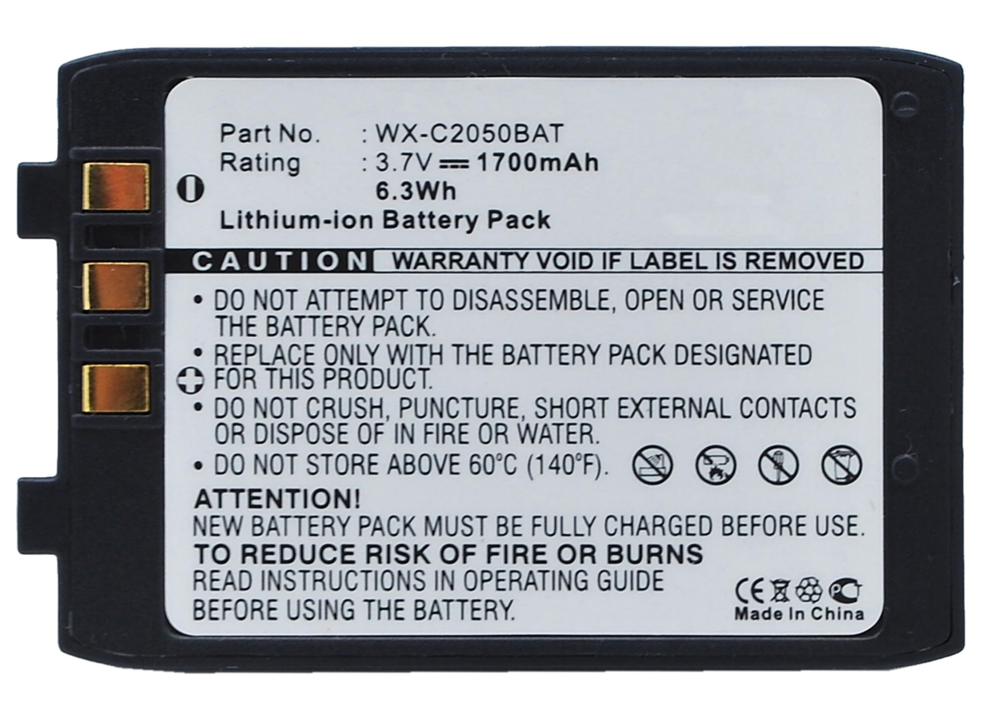 Synergy Digital Wireless Headset Battery - 1700mAh Li-ion Replacement for Panasonic WX-C2050BAT | High Capacity 3.7V Battery | Perfect for Office Headsets & Call Center Use