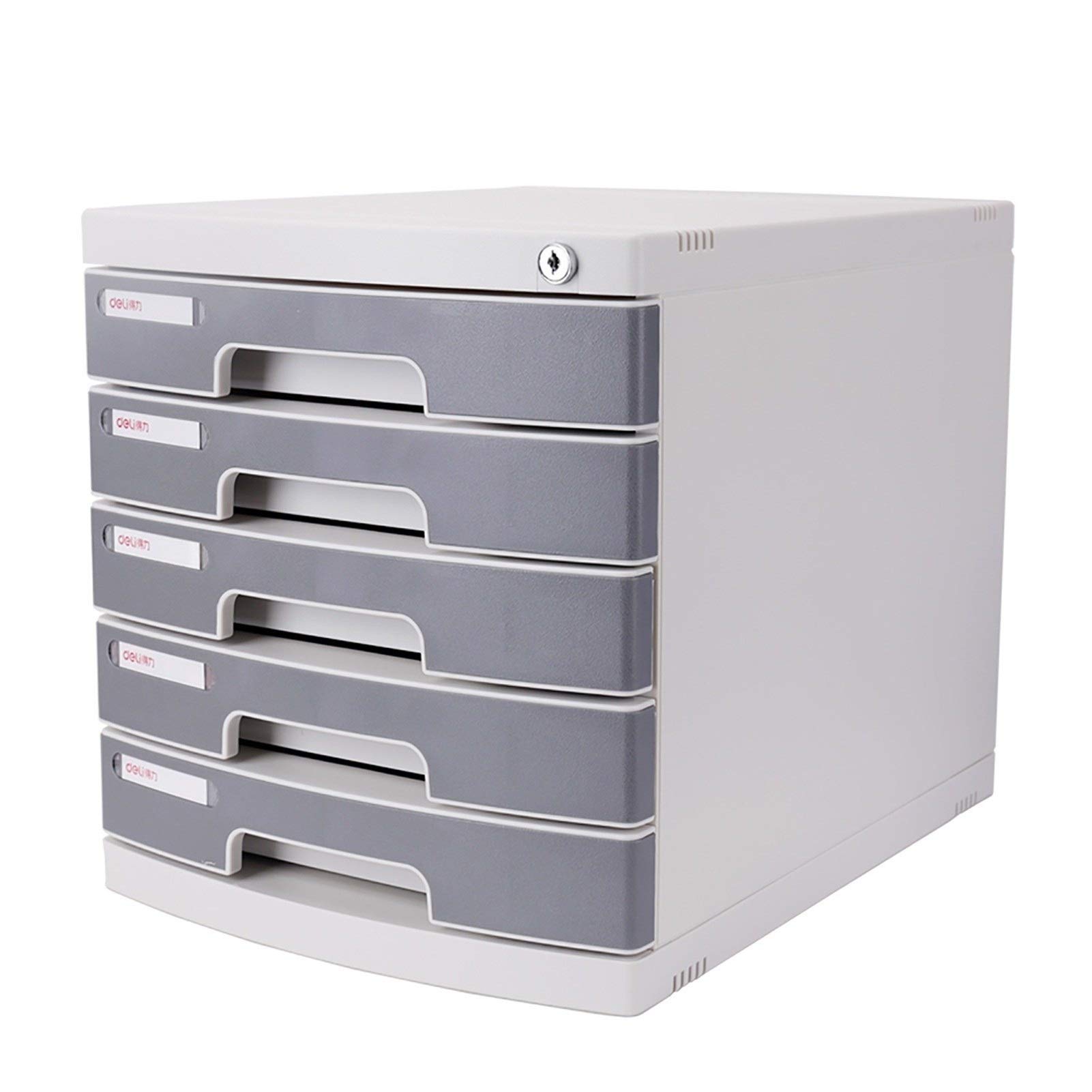 5-Drawer Flat File Cabinet Storage - Desktop Organizer with Lock for Office Supplies, Documents & Stationery - Perfect for Home Office, Workspace & School Organization (Size: 5 Drawers)
