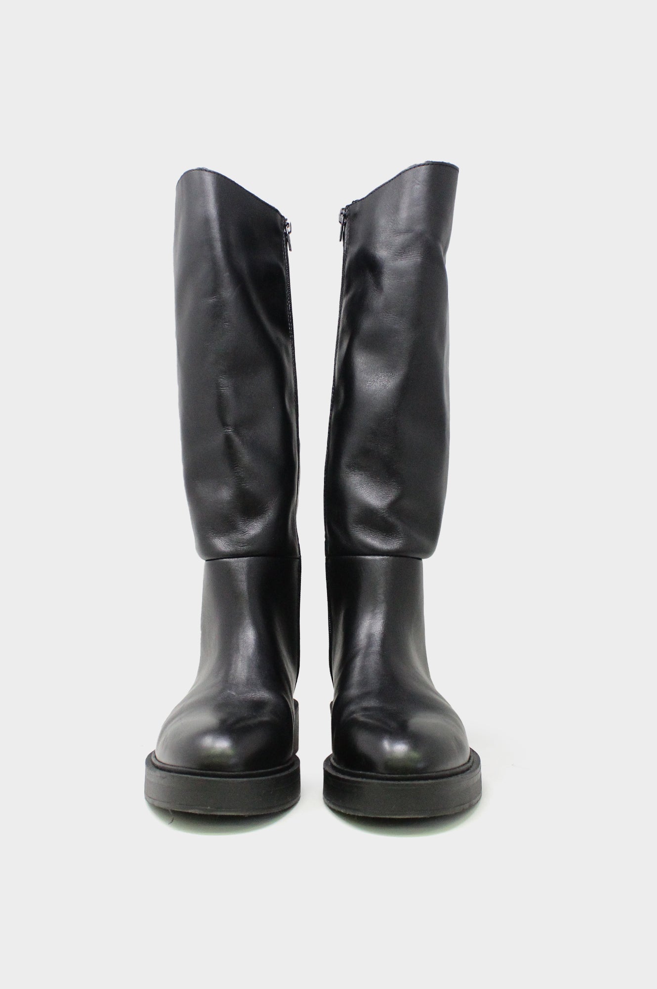 ALPE Leather Knee High Flat Boots for Women - Black | Stylish & Comfortable Winter Boots for Casual Outfits & Office Wear