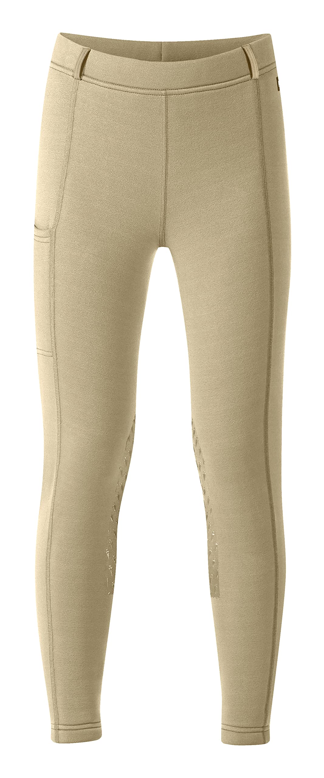Kerrits Kids Power Stretch Fleece Knee Patch Winter Horse Riding Tights - Warm Polartec Equestrian Leggings with Pocket for Girls & Boys | Perfect for Cold Weather Riding Lessons, Horse Shows & Stable Activities