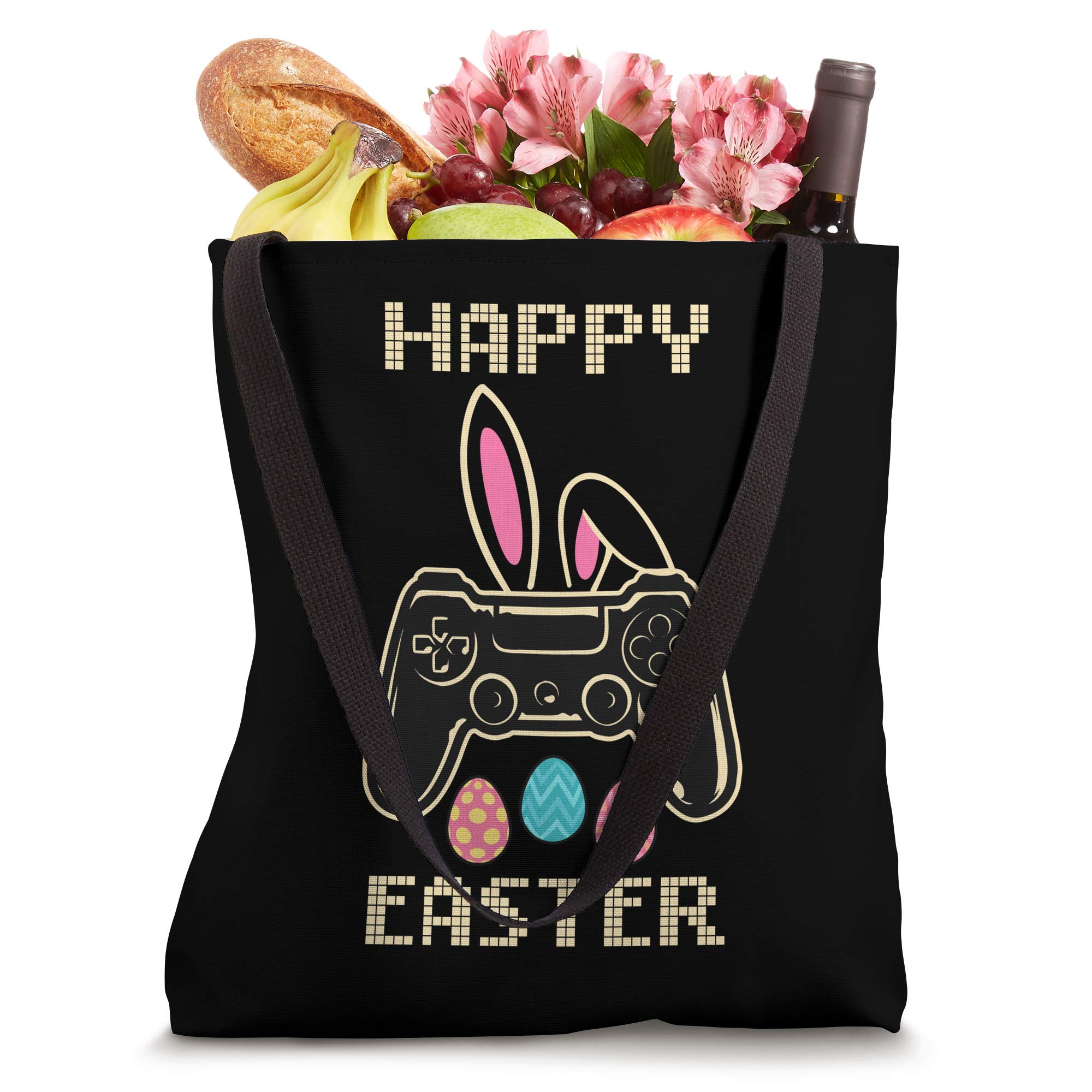 Easter Bunny Gaming Controller Tote Bag for Gamers - Perfect Gift for Boys & Girls - Great for Conventions, Travel & School