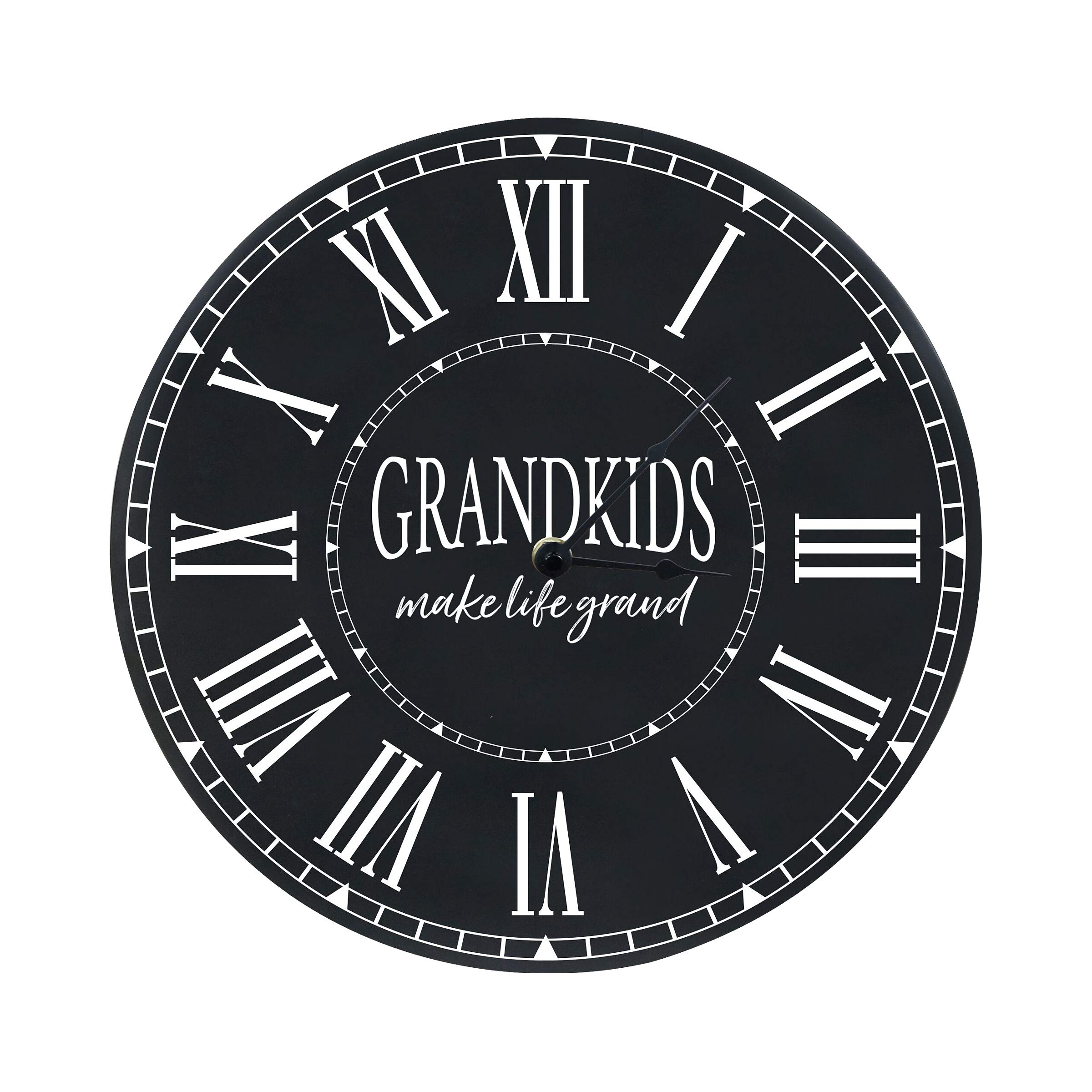 LifeSong Milestones 12-Inch Wooden Wall Clock - Elegant Anniversary Gift for Couples, Parents & Grandparents - Perfect for Living Room, Dining Room, Bedroom Decor - Black Finish - Ideal for Home, Office & Gift Giving