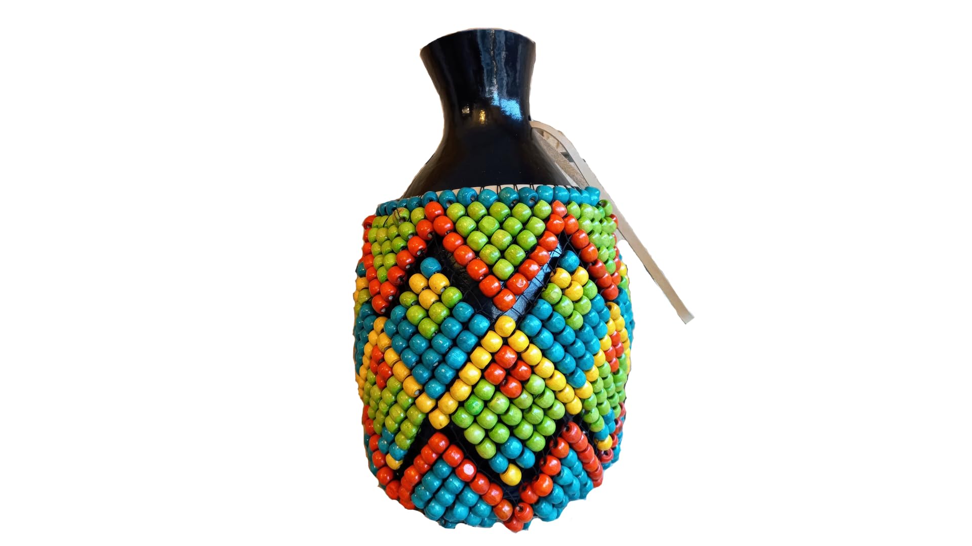 Colorful Beaded Shekere - Latin Percussion Agbe Instrument for Musicians | Handmade Musical Gift for Performances, Drum Circles & World Music Enthusiasts