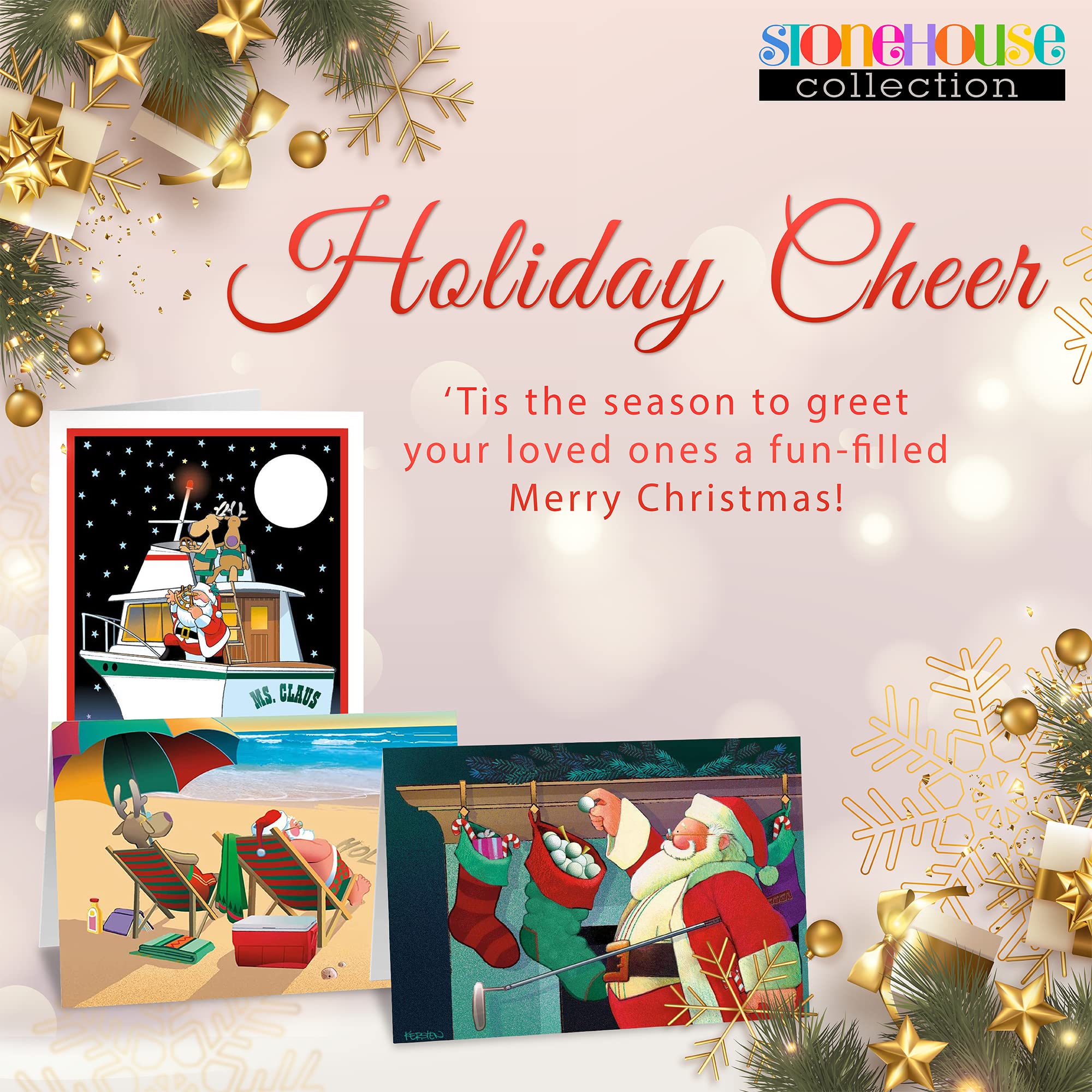 Stonehouse Collection New Address Christmas Cards - 18 Penguin Moving Cards with 19 Envelopes | Holiday Greeting Cards for Home, Office & Gift Giving