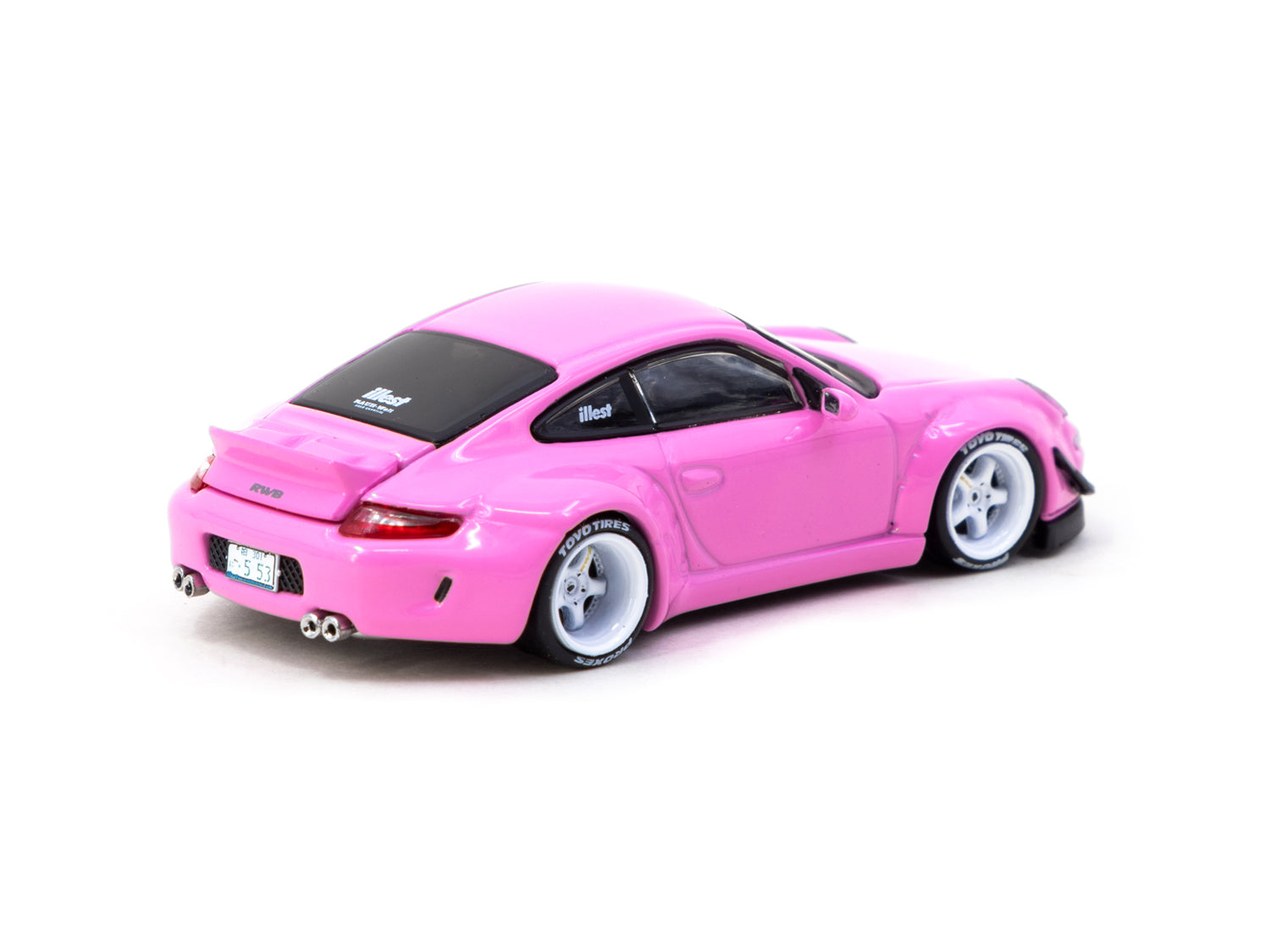 Tarmac Works 1/64 Scale RWB Porsche 997 Pink Diecast Model Car - Collectible Miniature Vehicle for Display & Racing Enthusiasts | Perfect for Diecast Collections, Desk Decor & RC Track Racing