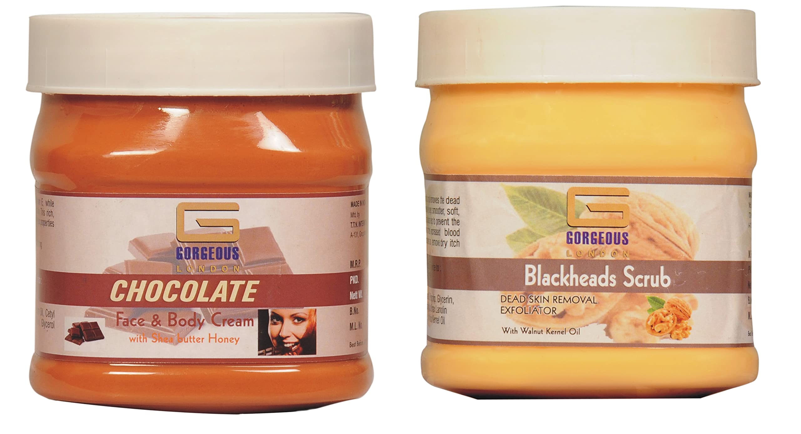 London Chocolate Cream & Blackhead Scrub Combo - 2 Pack (450g Each) | Deep Cleansing & Exfoliating Face Treatment for Glowing Skin | Perfect for Spa Day & Skincare Routine