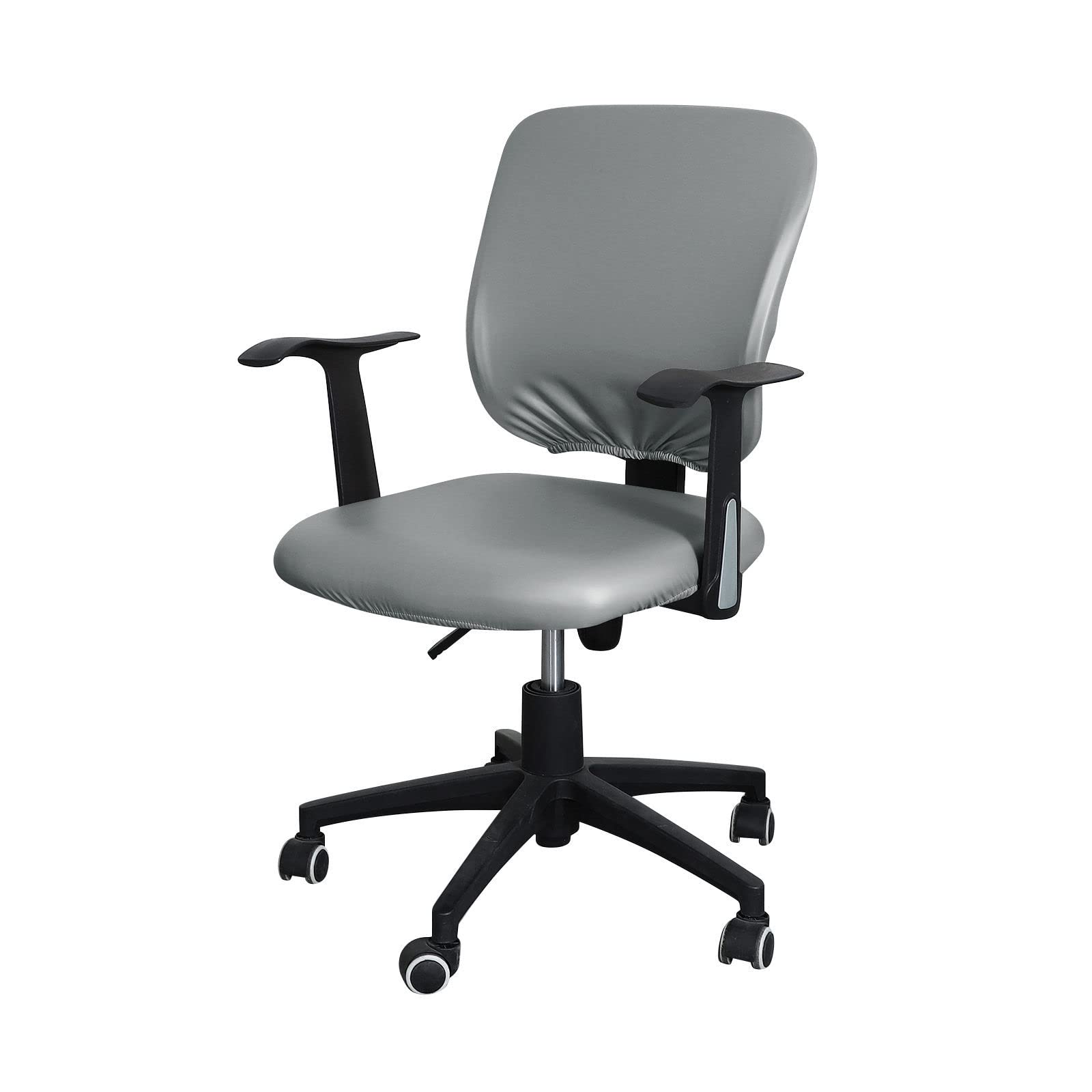 2-Pack PU Leather Office Chair Covers - Waterproof Stretchable Split Design Universal Fit for Computer & Desk Chairs | Home Office & Gaming Chair Protector