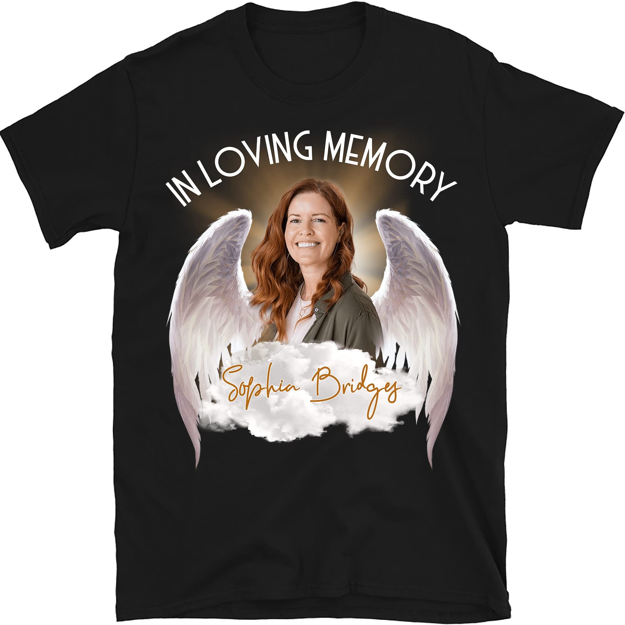 Custom Memorial T-Shirt - Personalized RIP Shirt with Photo Print - In Loving Memory T-Shirt for Grieving & Remembrance - Comfortable Tribute Shirt for Funeral, Memorial Service & Family Gatherings