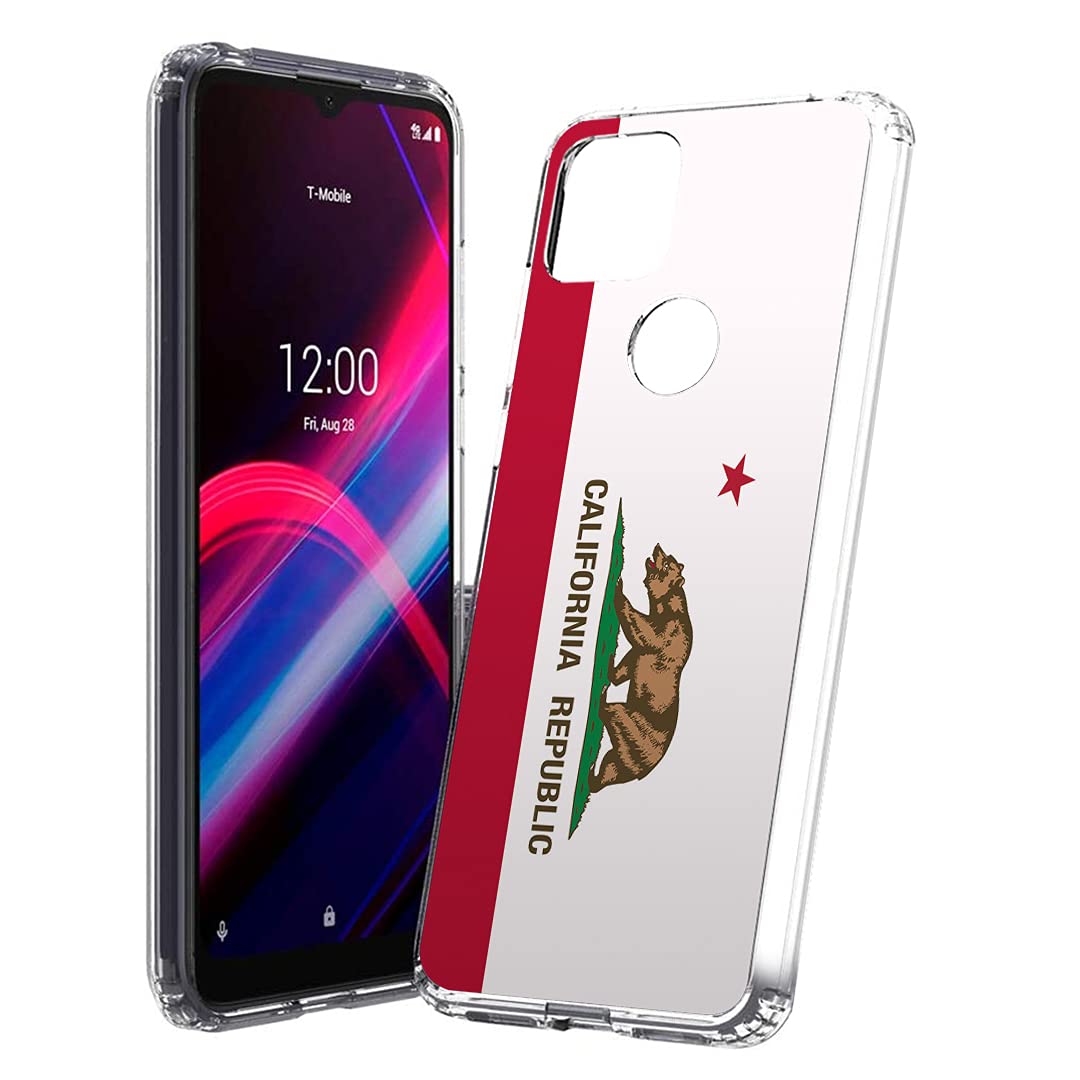 Shockproof Clear Case for T-Mobile Revvl 4 Plus - Cute Slim Design for Men & Women | Durable Protection for Metro PCS TCL Revvl 4+ (Bear Flag) - Perfect for Daily Use & Outdoor Activities