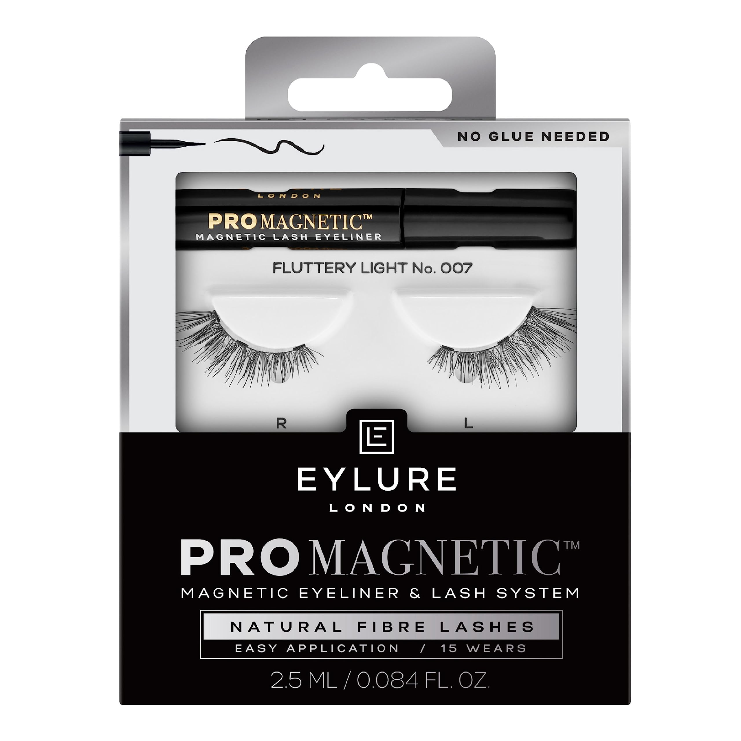 Eylure PROMAGNETIC Eyeliner & Lash Kit No.007 - Natural Fiber False Eyelashes with Magnetic Liner, Black | Perfect for Everyday Wear, Date Night & Special Occasions