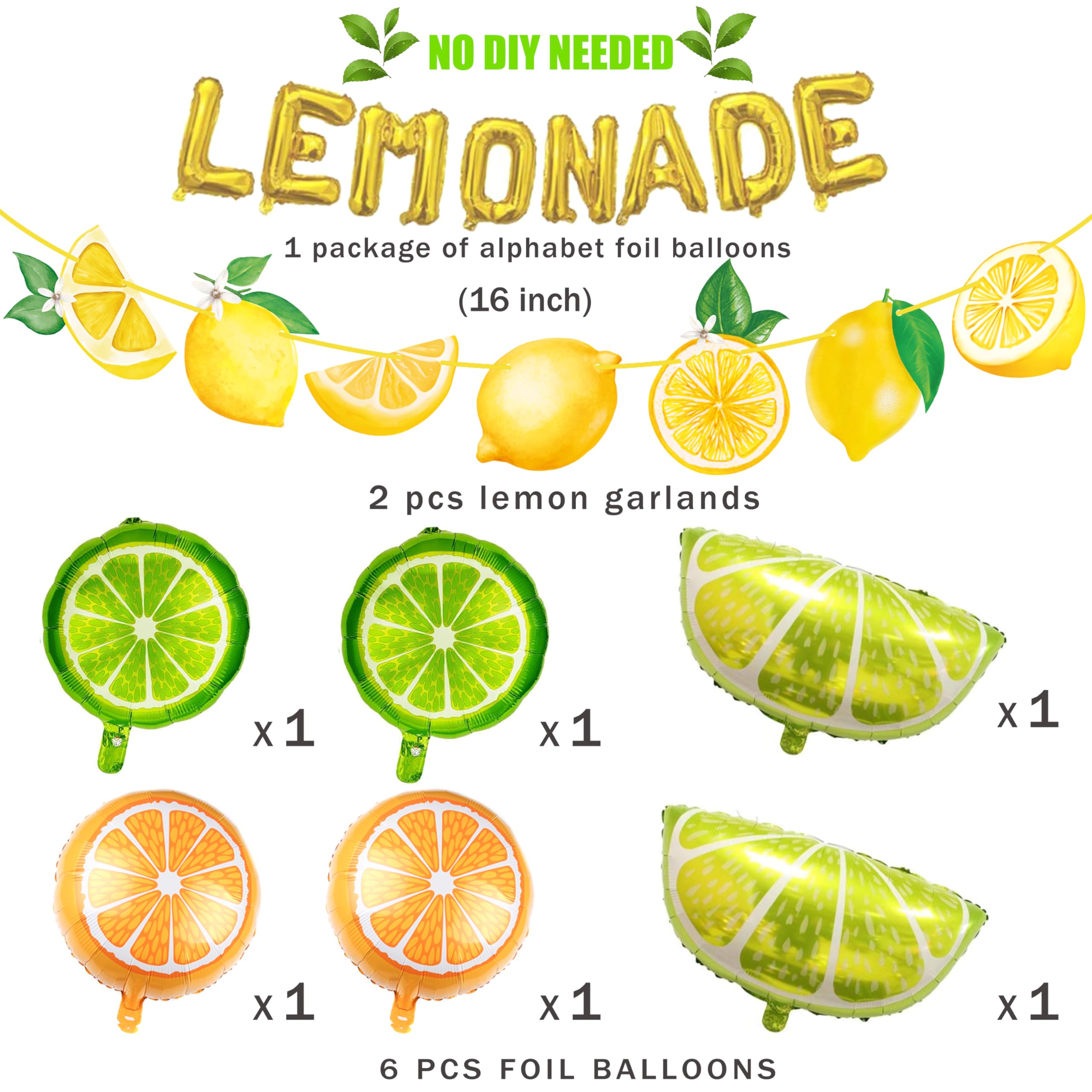 Lemon Party Decorations Set - Lemonade Theme Banner, Foil & Latex Balloons for Summer Birthday Party, Baby Shower | C L Cooper Life | Perfect for Outdoor Picnics, Pool Parties & Summer Celebrations