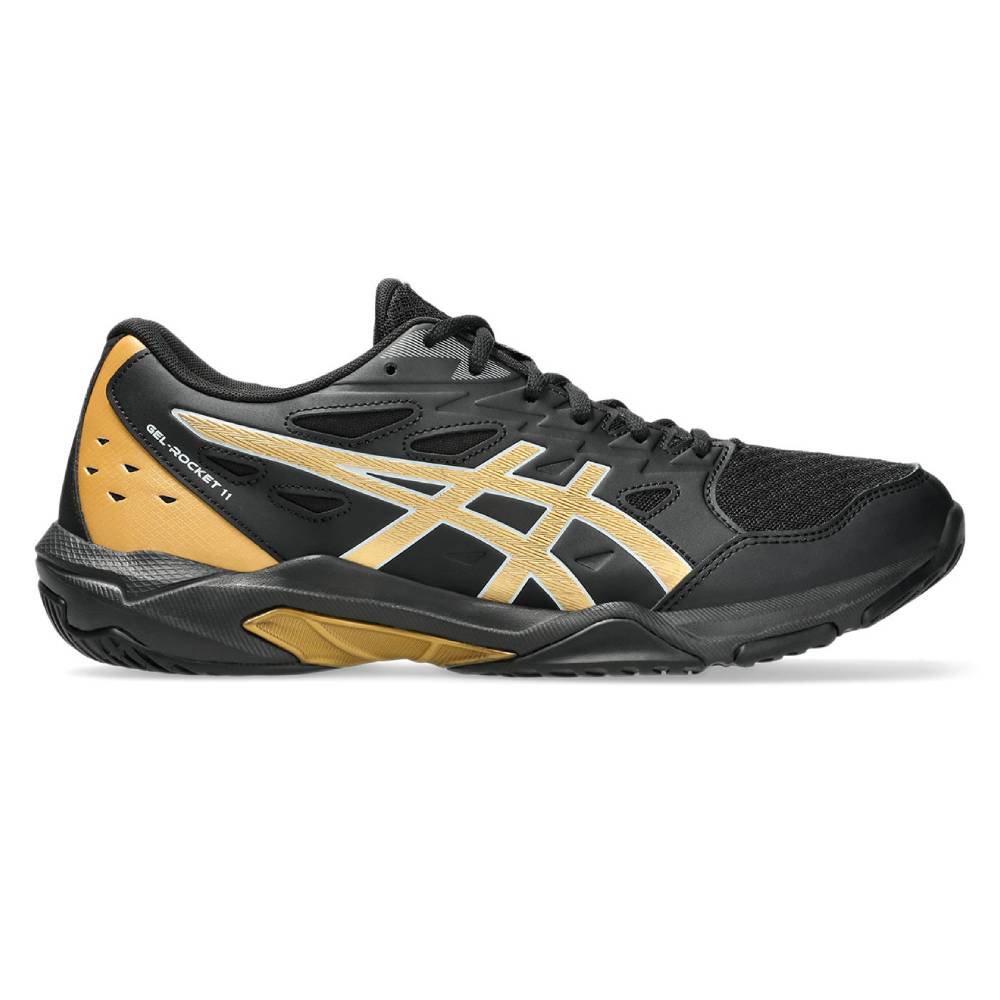 ASICS Gel Rocket 11 Men's Volleyball Shoes - Lightweight Indoor Court Sneakers for Badminton, Squash & Tennis (Black/Piedmont Grey) - Perfect for Gym Training & Competitive Sports