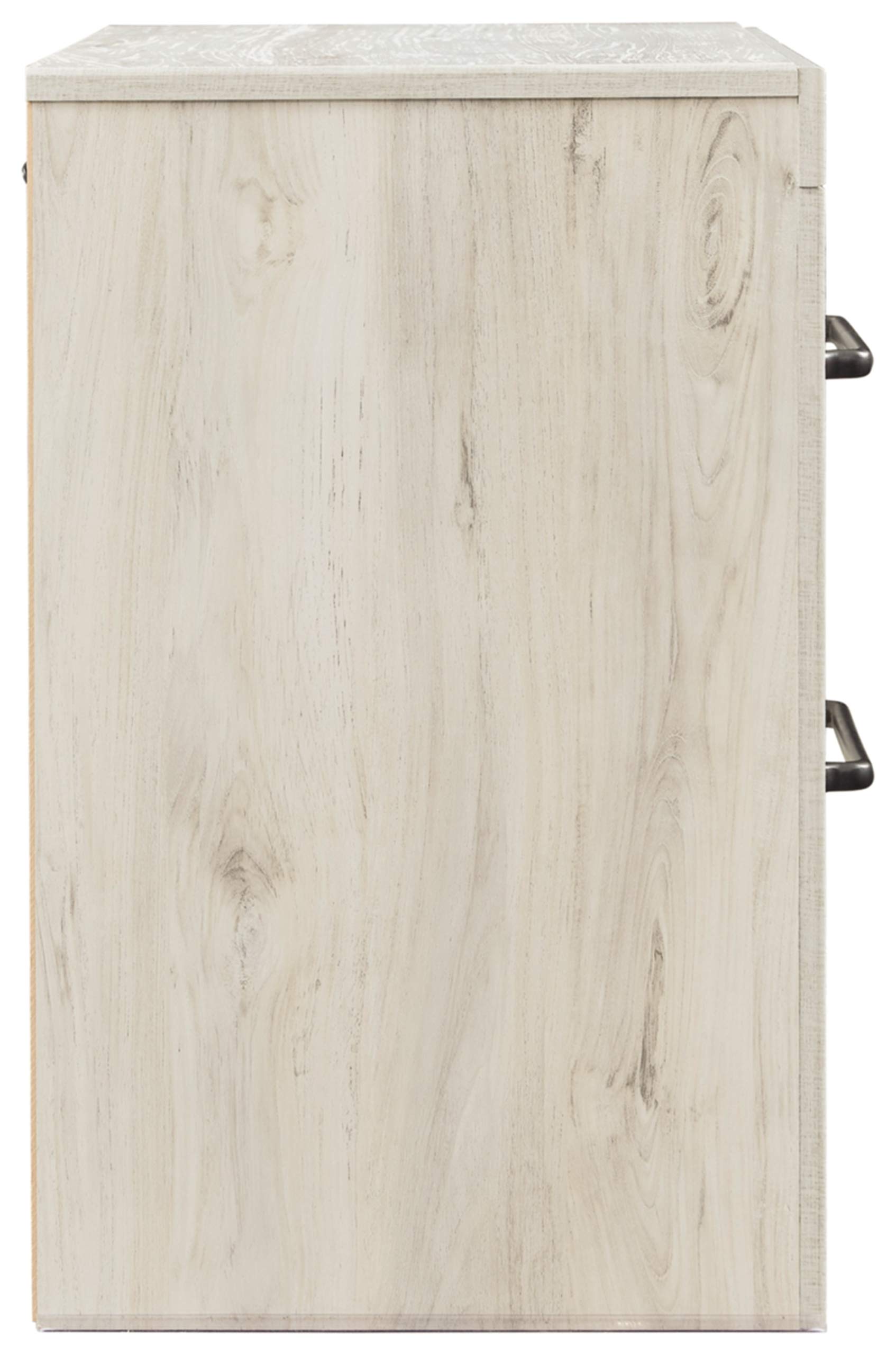 Signature Design by Ashley Cambeck Farmhouse Industrial 2-Drawer Nightstand with USB Charging Stations - Whitewashed Wood Bedside Table with Slim Profile (24.37