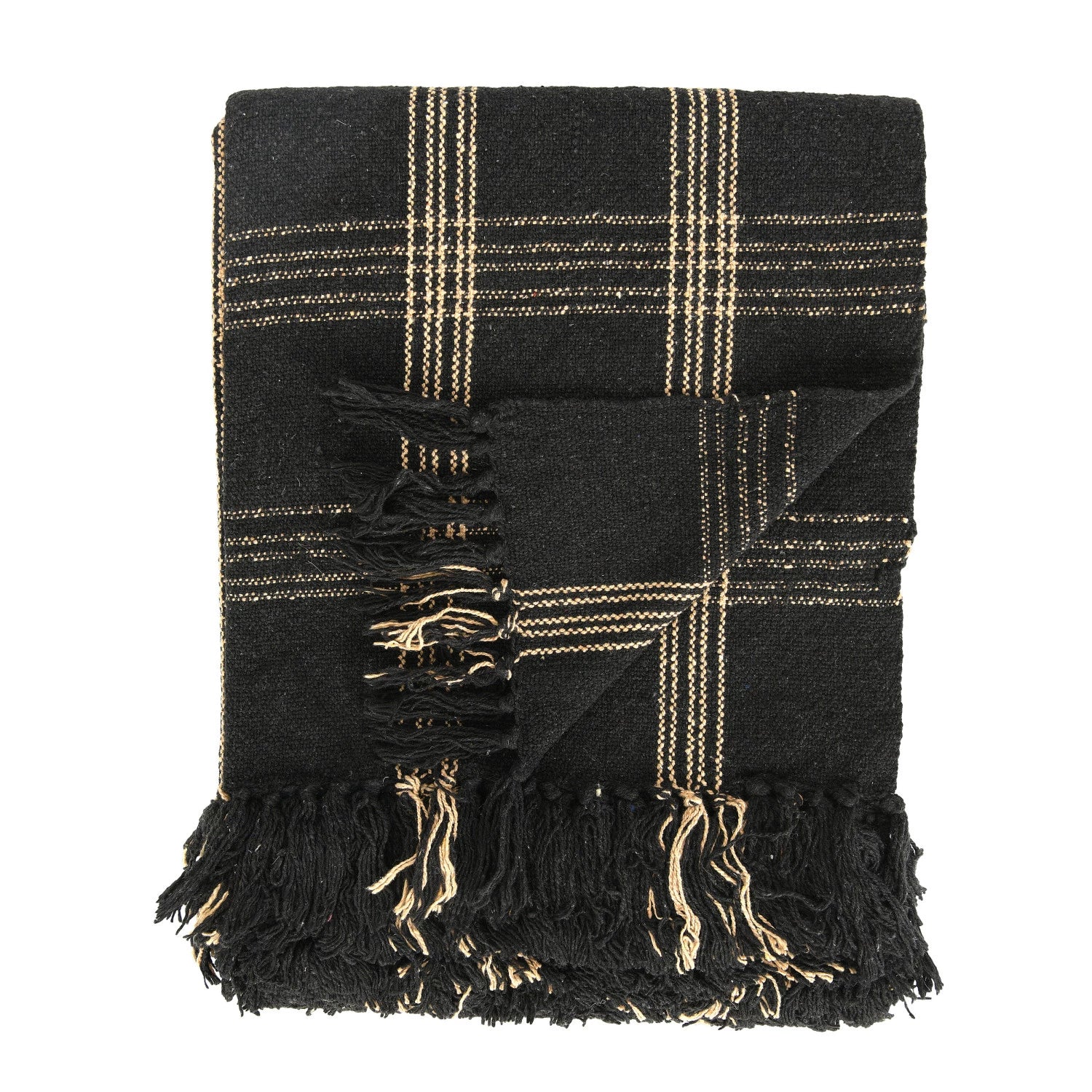 Stylish Black Plaid Throw Blanket - Soft & Cozy for Couch, Bed & Home Decor - Perfect for Winter, Gifts & Relaxation