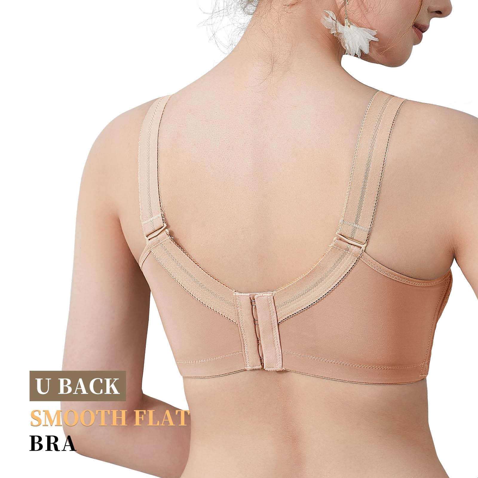 Baetty Lace Bra Full Coverage Wireless Bras for Women - Comfortable Honeycomb Inner Cushion Support - Perfect for Everyday Wear, Work & Leisure Activities
