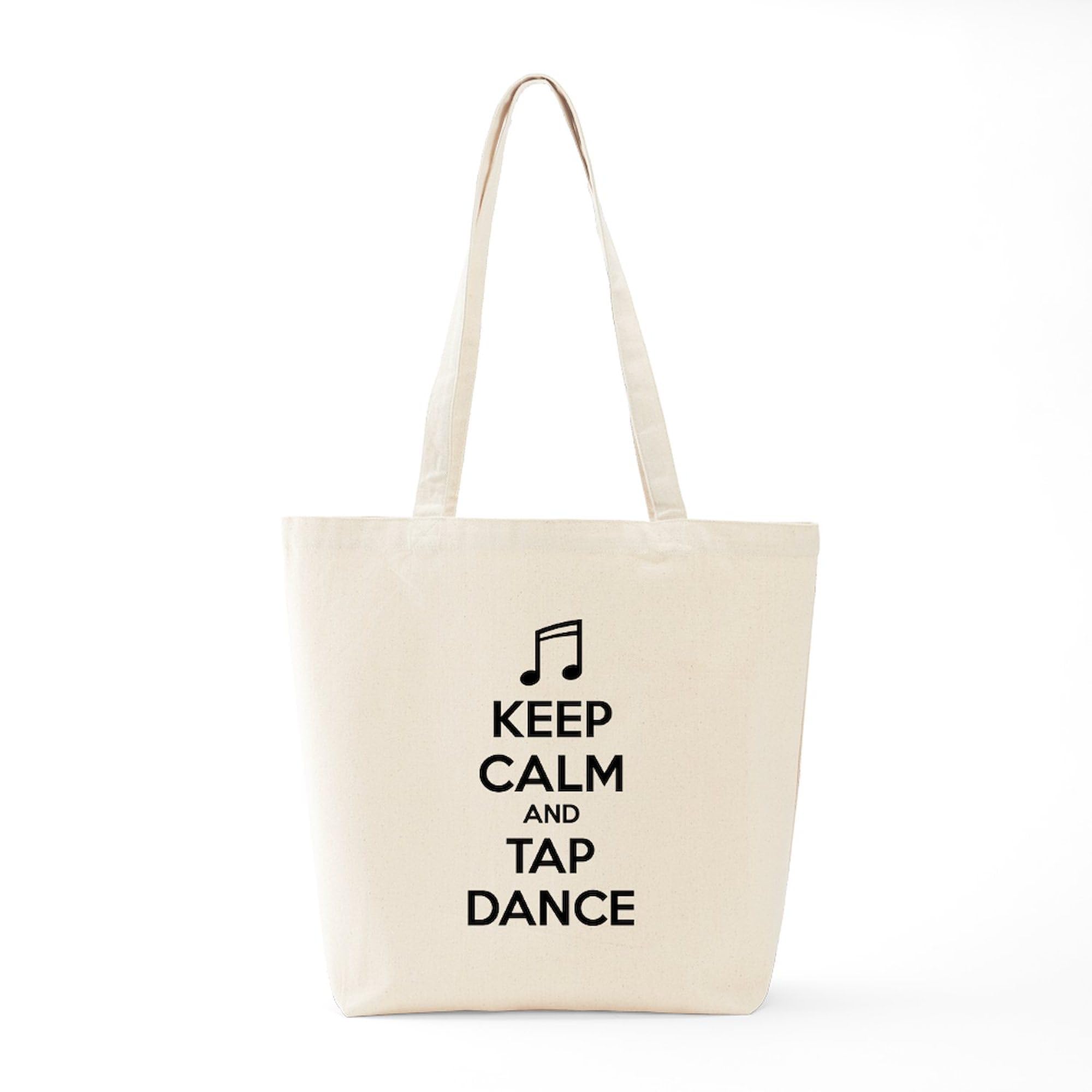 Keep Calm And Tap Dance Tote Bag - Natural Canvas Reusable Shopping Bag for Groceries, Beach & Work | Eco-Friendly Cotton Tote with Inspirational Quote